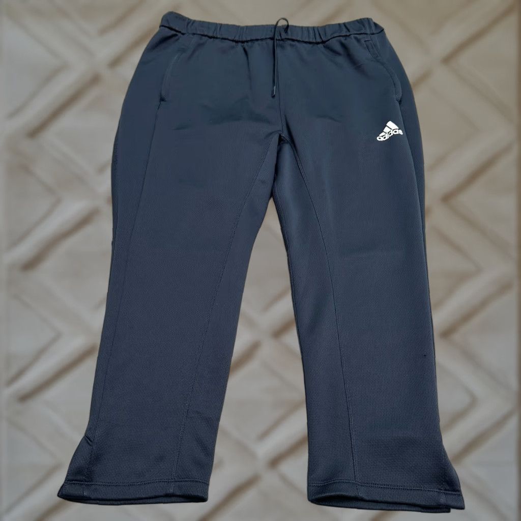 Adidas Adidas Track Pants Mens 2XL Navy Blue Straight Drawstring Active Athletic 38x26 Size US 39 - 1 Thumbnail