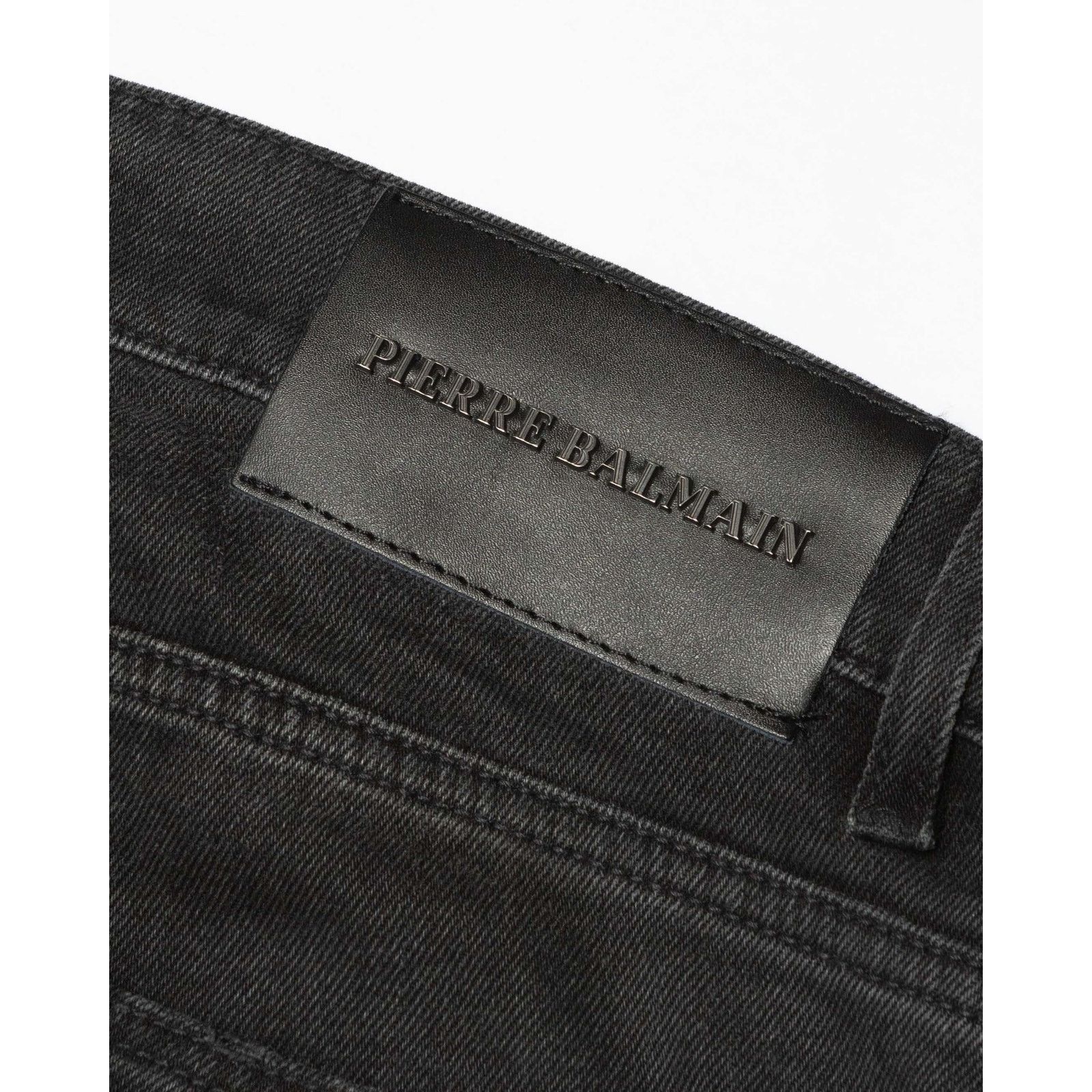 Pierre Balmain Pierre Balmain Biker Moto Denim Black Faded Jeans Size US 31 - 3 Thumbnail