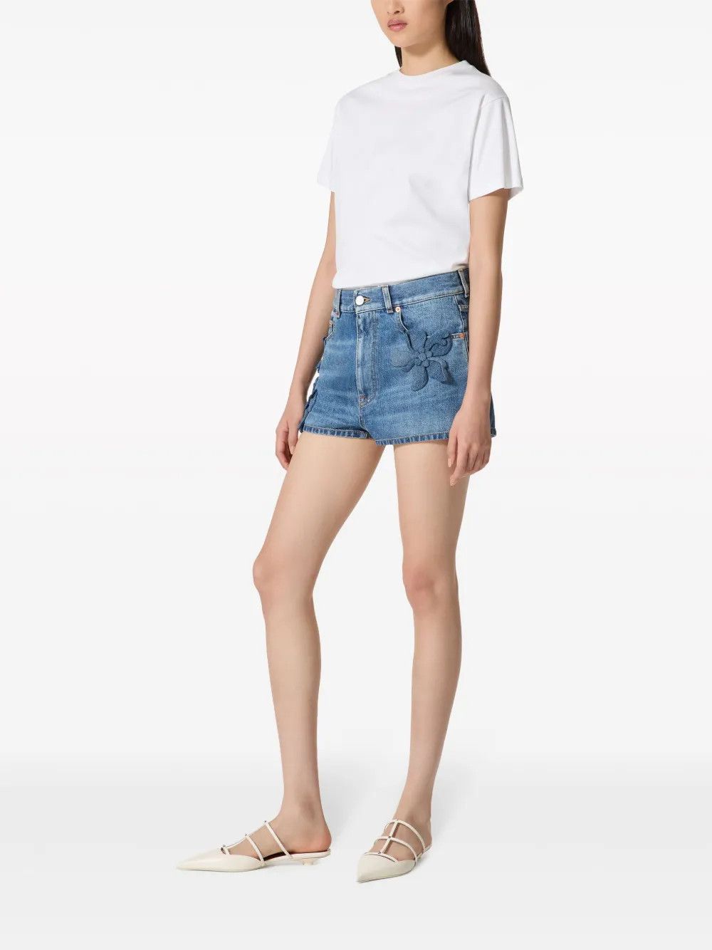 Valentino o1y0326 Denim Short in Blue Size 25" / US 0 / IT 36 - 2 Thumbnail