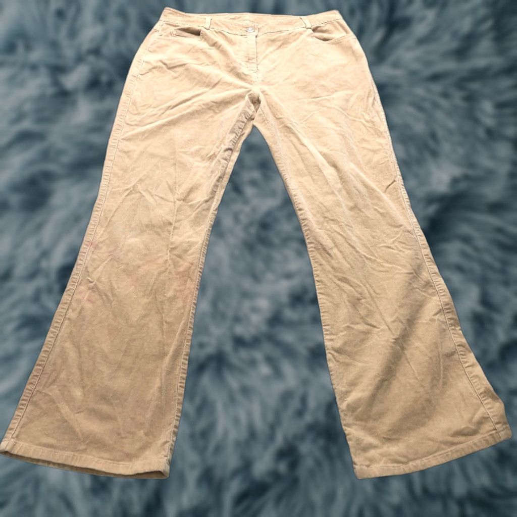 Lilly Pulitzer VINTAGE Lilly Pulitzer Corduroy Flare Pants Womens M Tan 30 Inseam 28 Regular Rise 8.5-10.5 Hong Kong Ladies Pants Jeans Flared Pocket Cotton Spandex Size 32" / US 10 / IT 46 - 1 Thumbnail