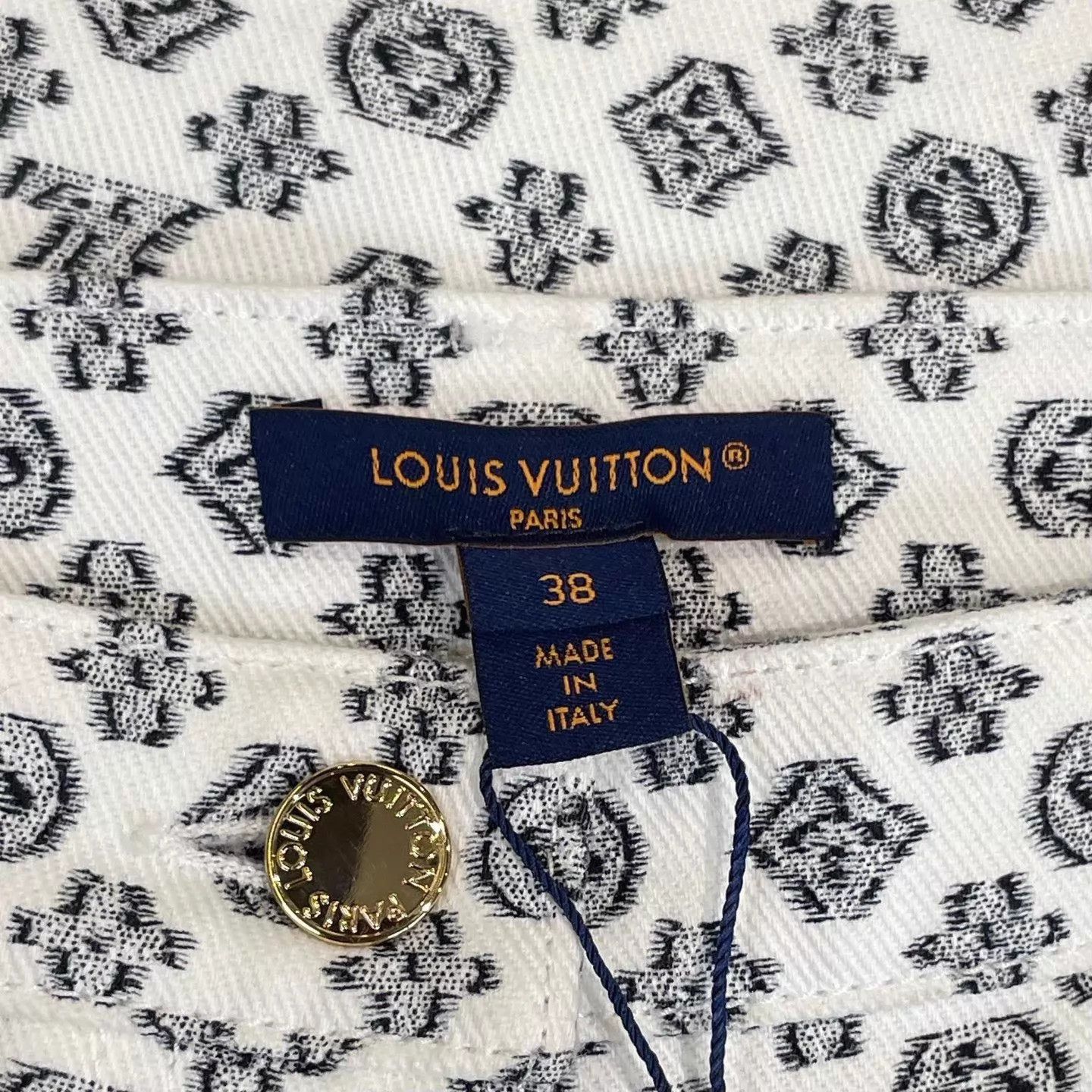 Louis Vuitton LV 25 New Women's High-Waist Full Print Jeans 38 Size 27" / US 4 / IT 40 - 5 Thumbnail