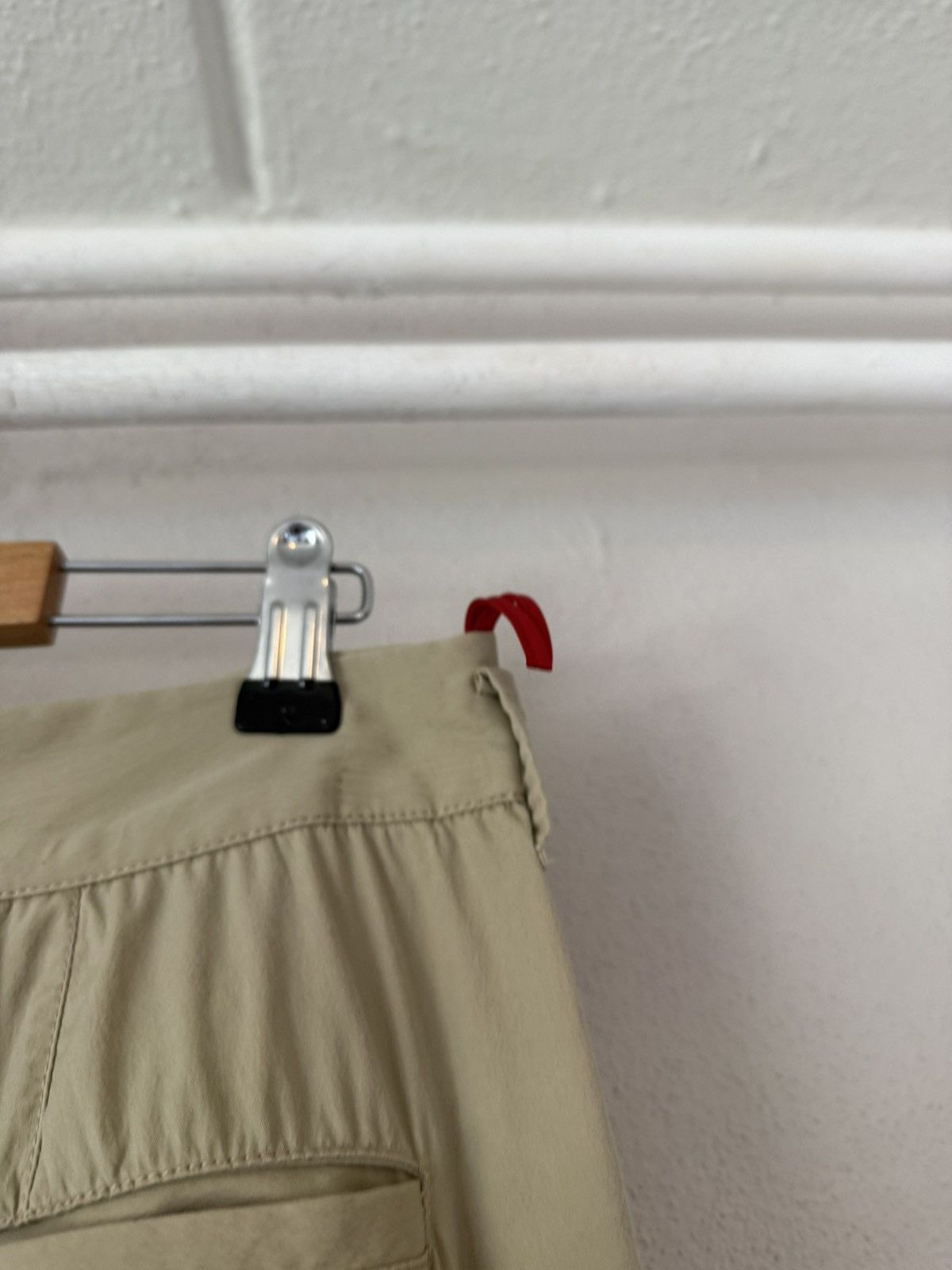 Beige Tech Cotton Trousers with Zip Cuffs
