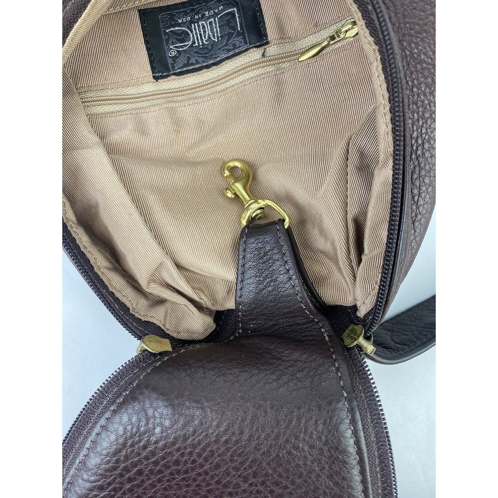 Other VTG LIBAIRE Pebbled Brown Leather Backpack Purse Bag 90's Size ONE SIZE - 12 Thumbnail