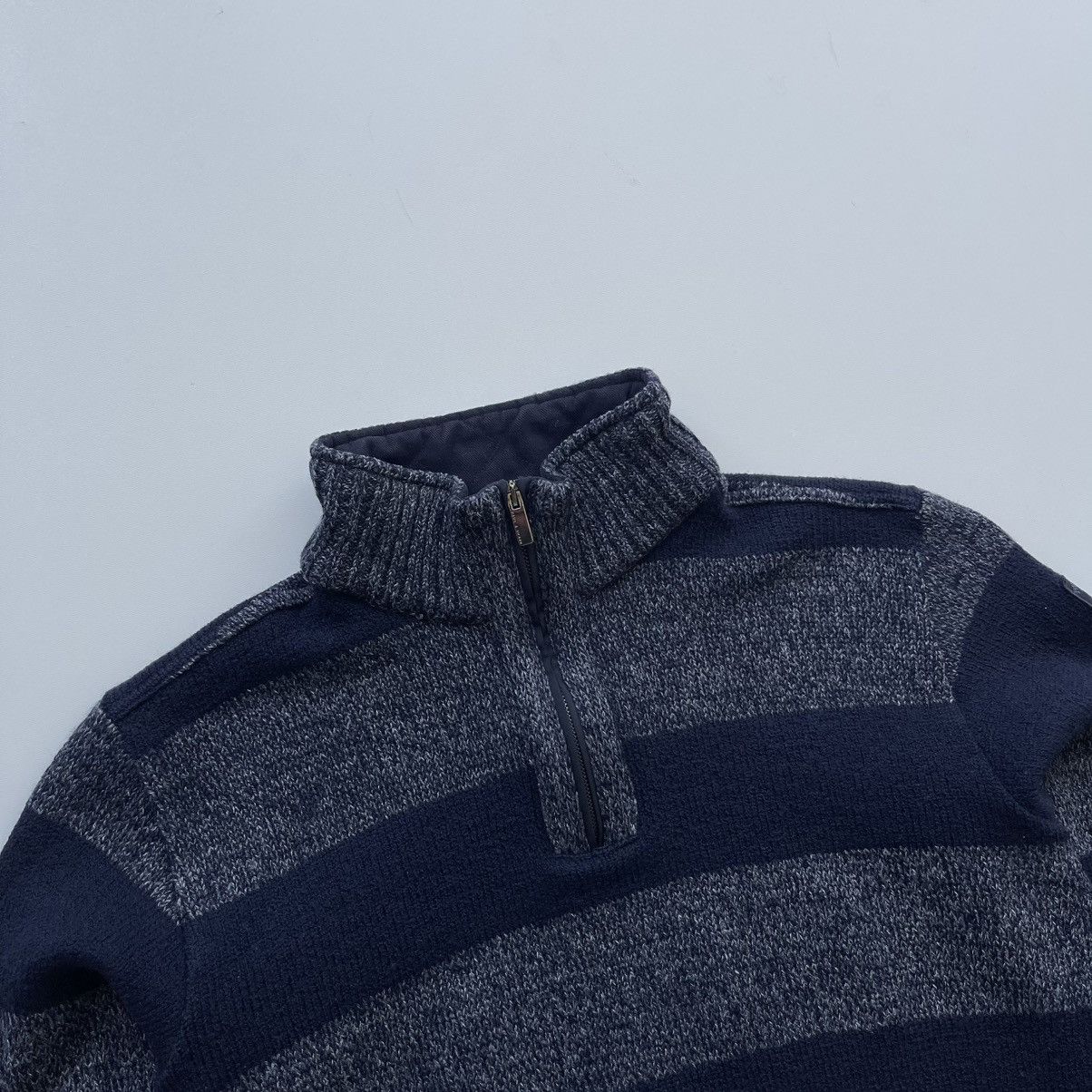 Paul & Shark Paul & Shark Yachting Stripe Wool Knit Half Zip Sweater Navy Size US L / EU 52-54 / 3 - 2 Thumbnail