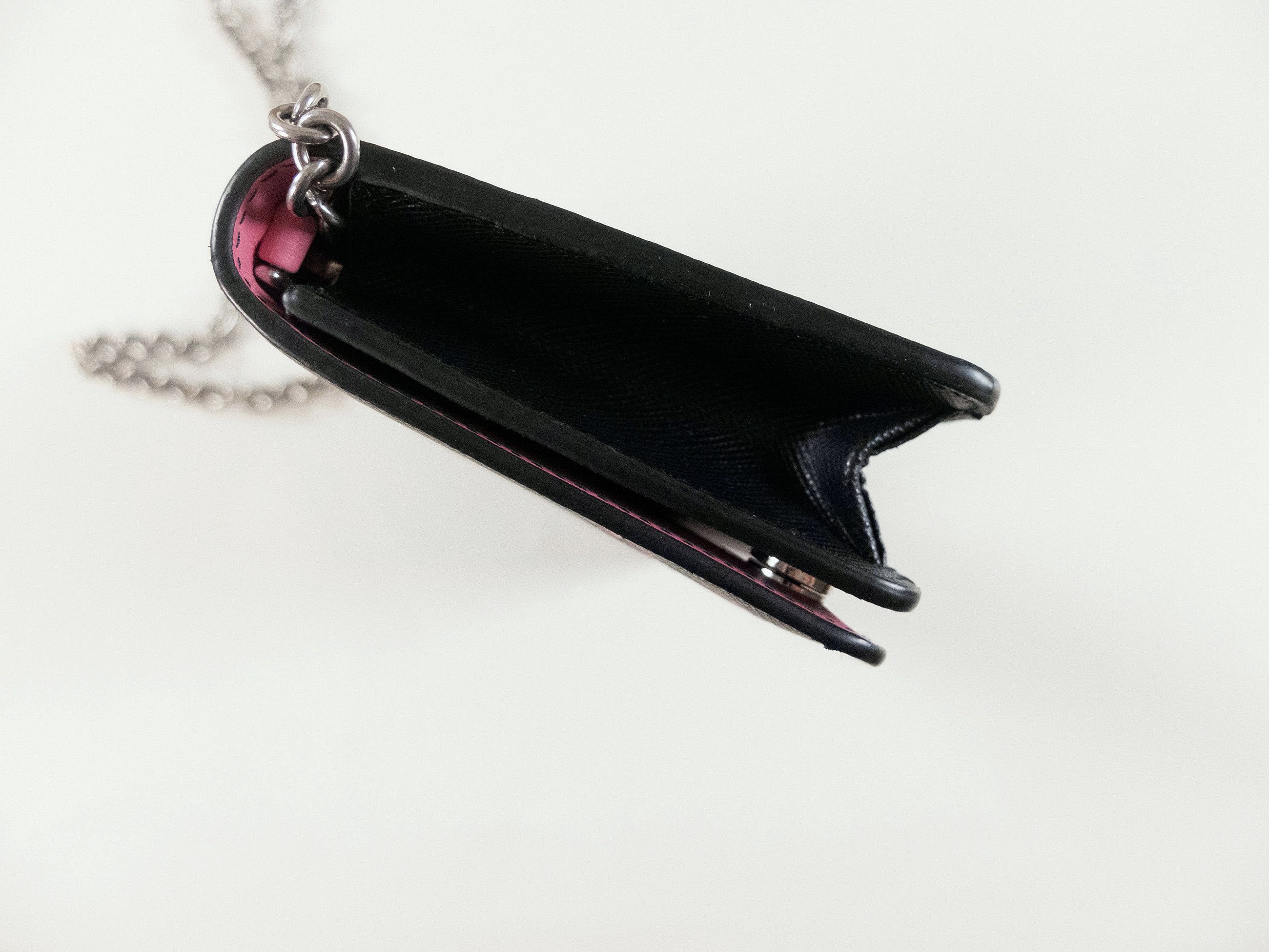 Prada PRADA Pradamalia black pink Saffiano leather chain wallet Size ONE SIZE - 5 Thumbnail