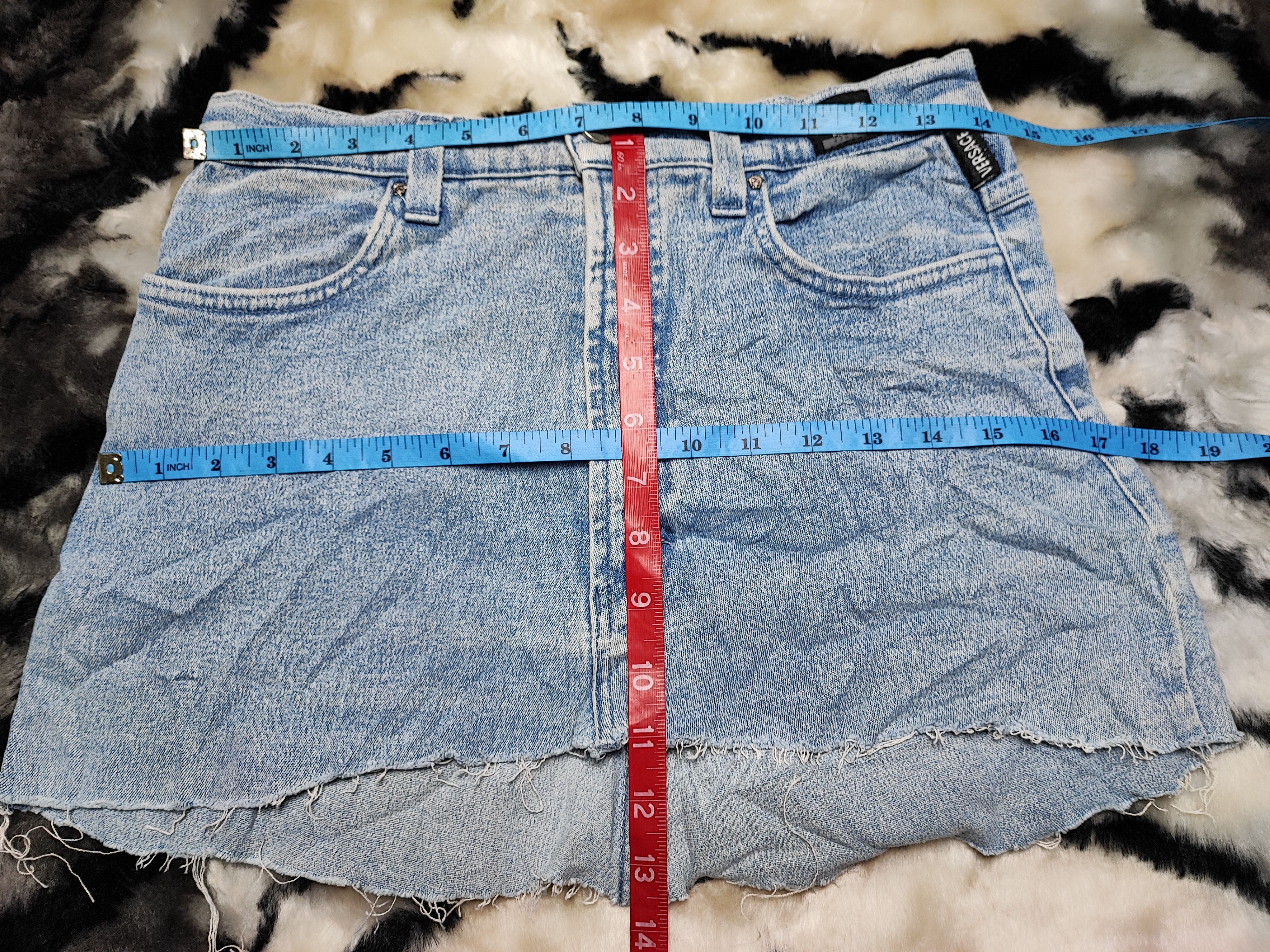 If Six Was Nine Denim Skirt Distress Versace Jeans Size 28" / US 6 / IT 42 - 19 Thumbnail