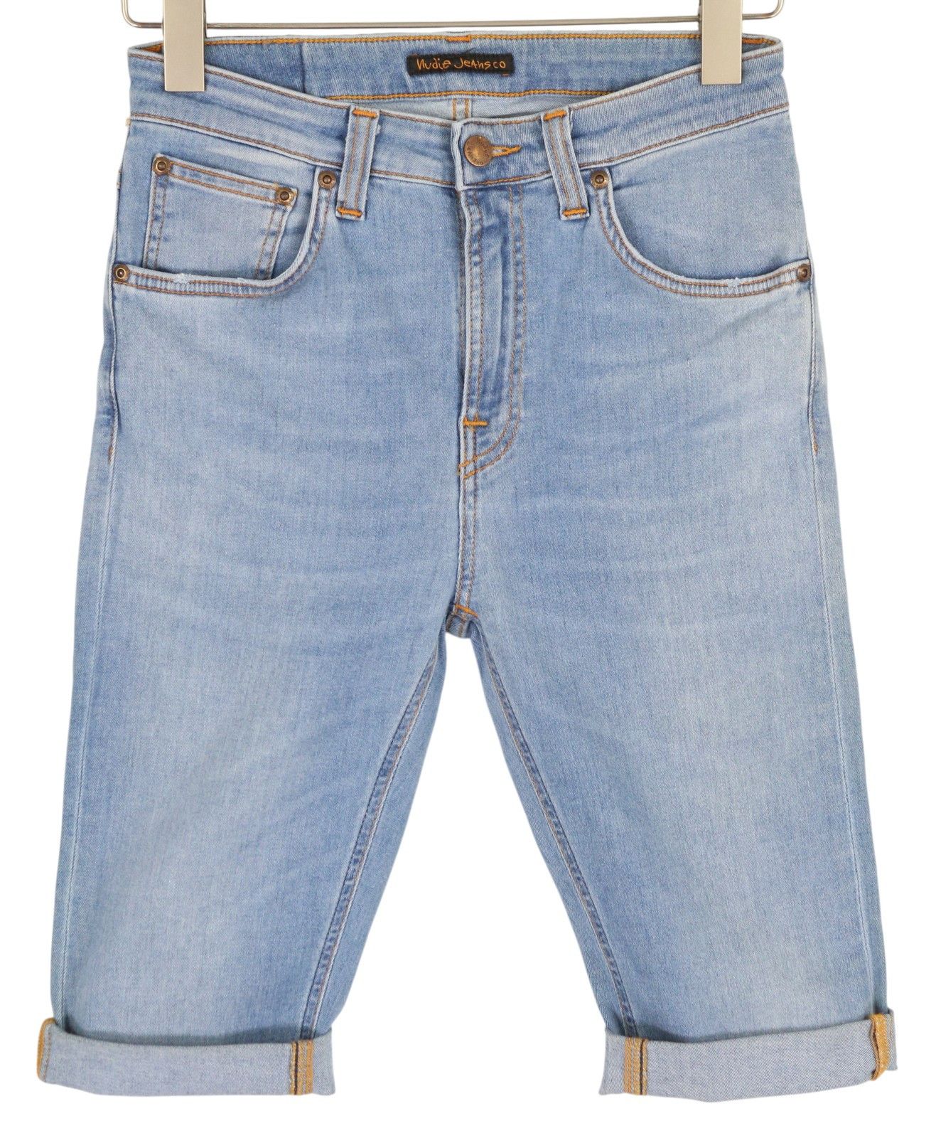 Nudie Jeans HIGHTOP TILDE W30 Washed Denim Blue Turn Up Shorts 83837 Size US 30 / EU 46 - 1 Thumbnail
