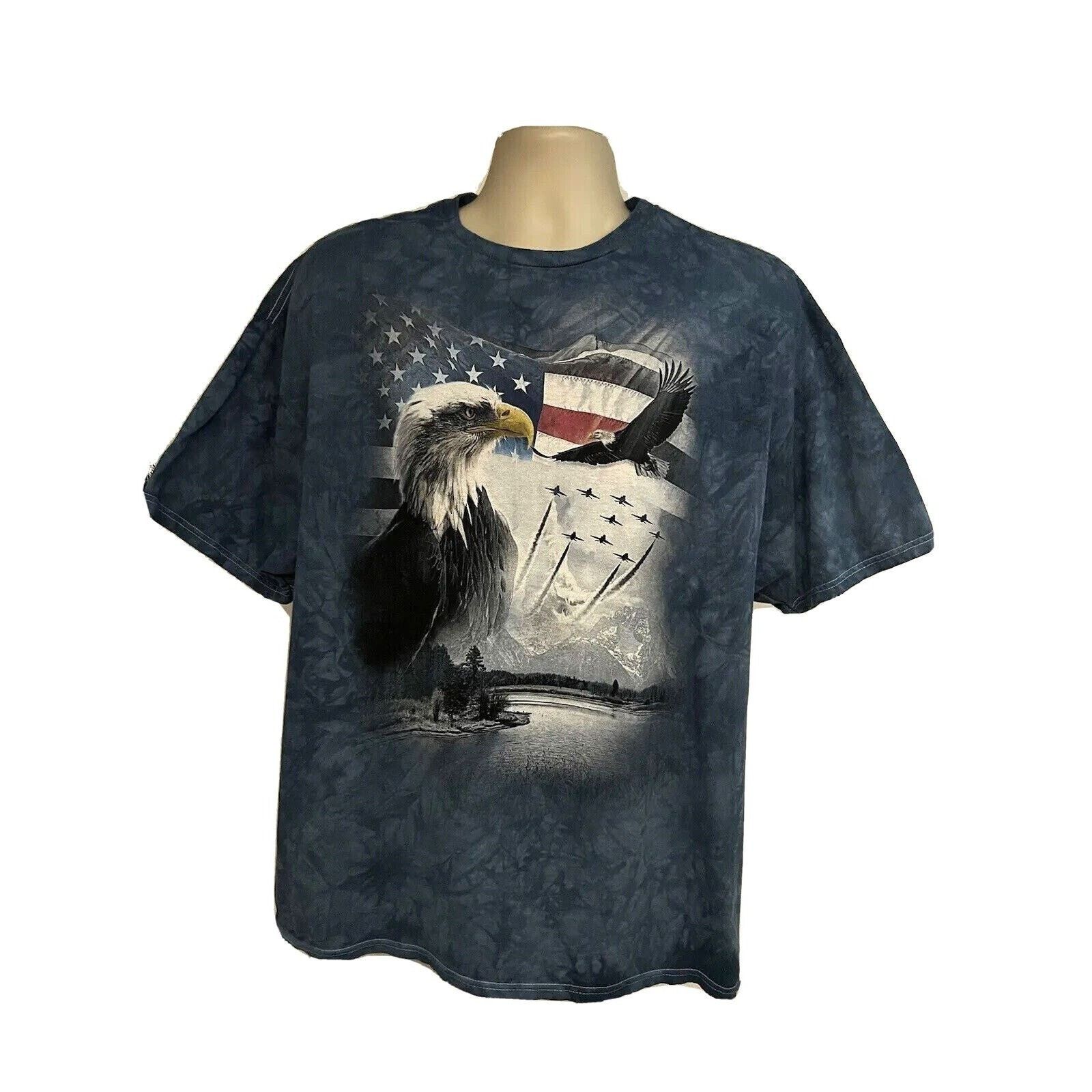 The Mountain The Mountain Flag Eagle Gray Tie Dye Graphic T-Shirt Large Size US L / EU 52-54 / 3 - 1 Thumbnail