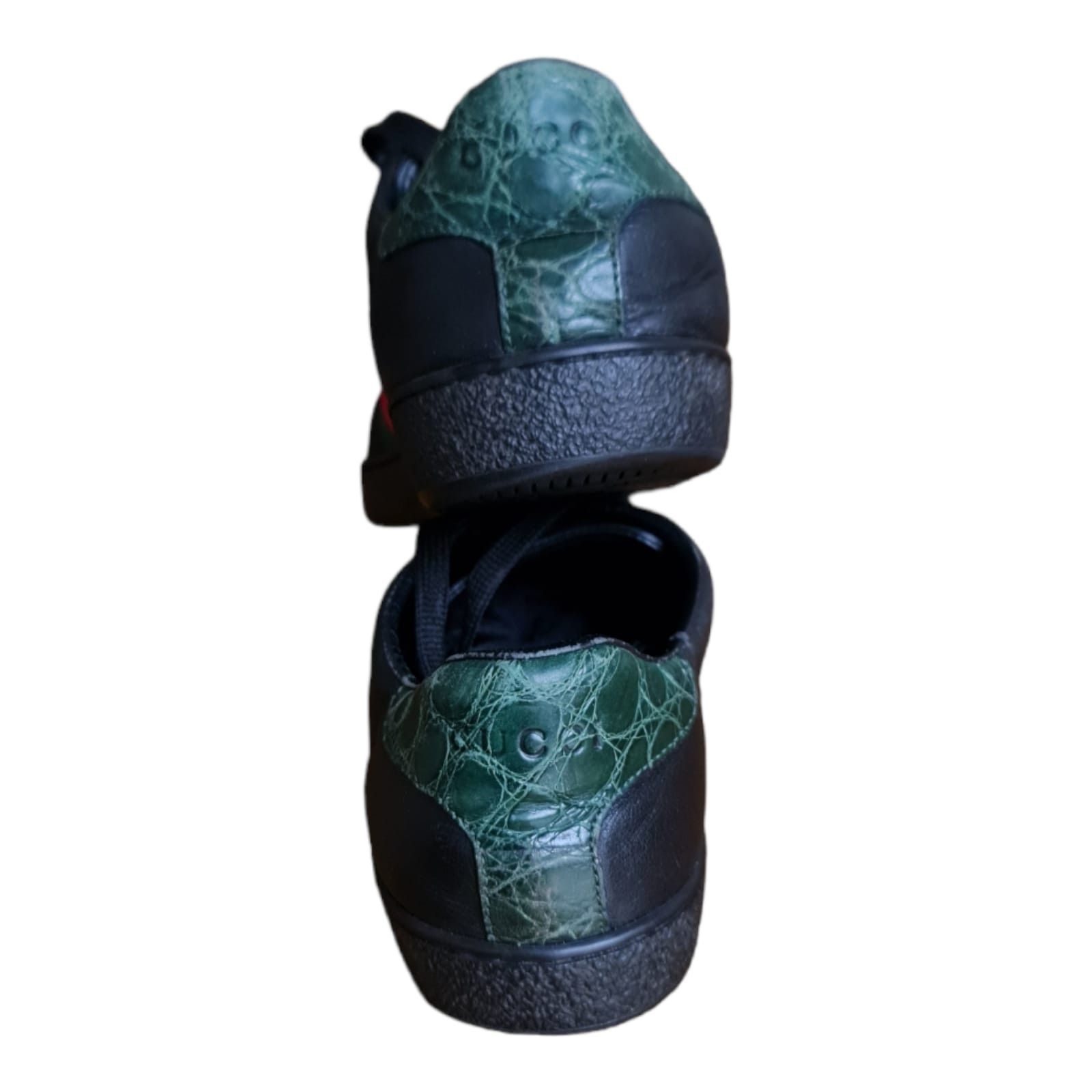 Gucci GUCCI ACE BLACK Unisex LEATHER SHOES TRAINERS SNEAKER Size US 5 / IT 35 - 13 Thumbnail