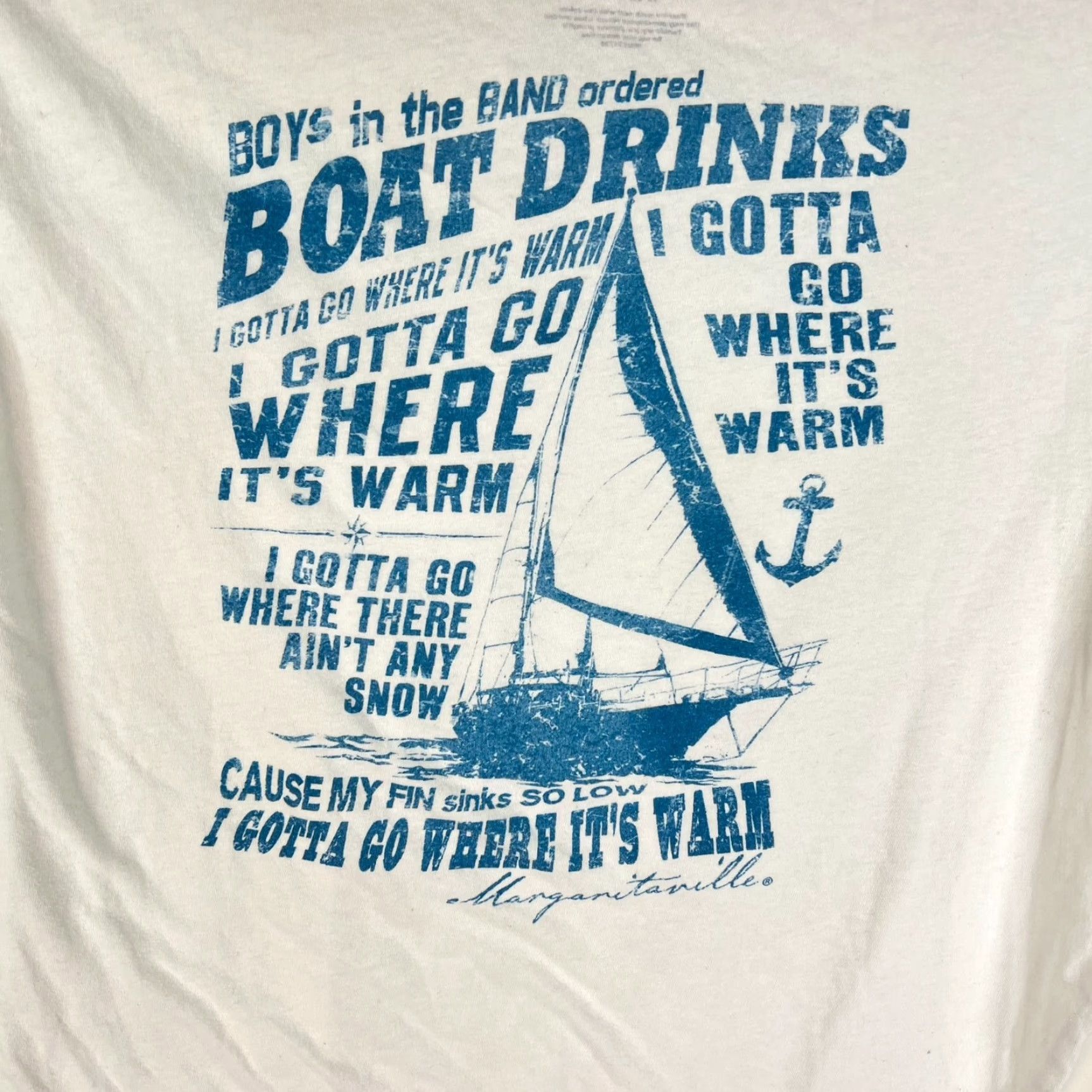 Vintage Margaritaville Graphic T Shirt White XL - Margaritaville Shirt Men 90s Beach Music Sail Decade Theme Size US XL / EU 56 / 4 - 4 Thumbnail