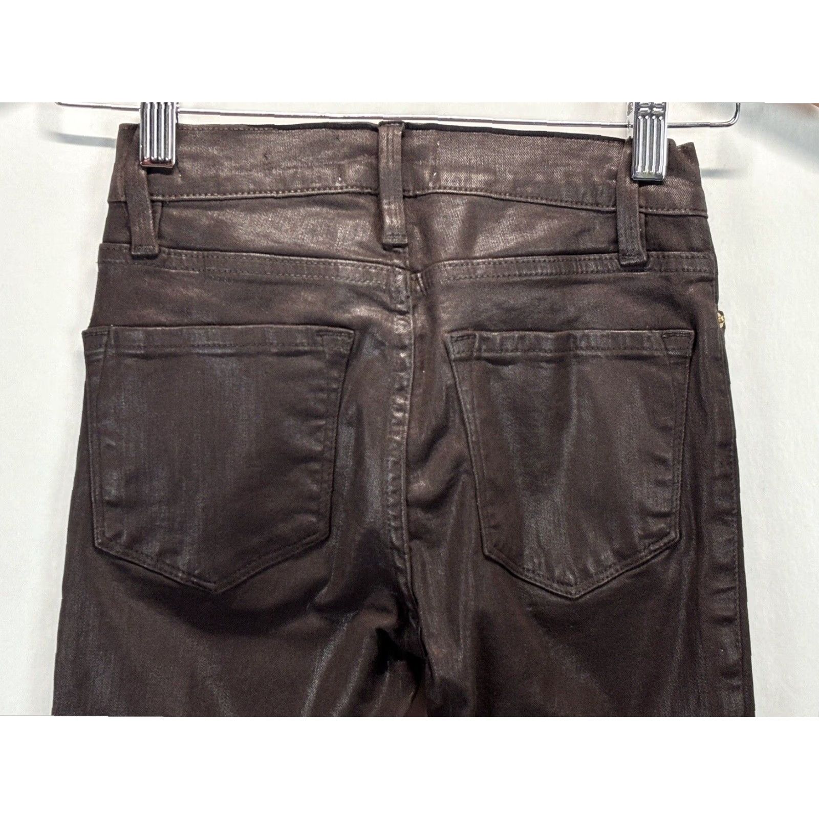 Frame FRAME Le Skinny De Jeanne Women's Brown Vegan Faux Leather Skinny Jeans Size 24 Size 42" / US 20 - 4 Thumbnail