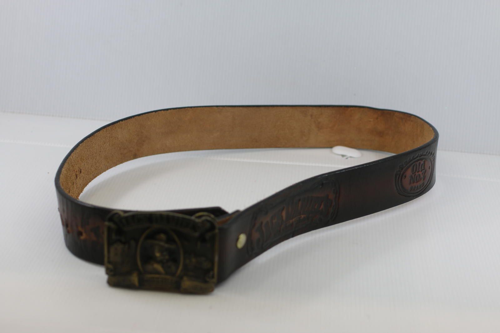 Other Vintage Jack Daniel’s Leather Belt Brass Buckle '89 Licensed Size ONE SIZE - 2 Thumbnail