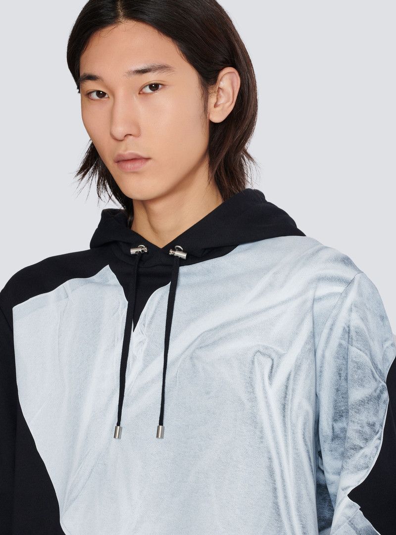 Balmain o1y0426 Hoodie in Black/White Size US M / EU 48-50 / 2 - 2 Thumbnail