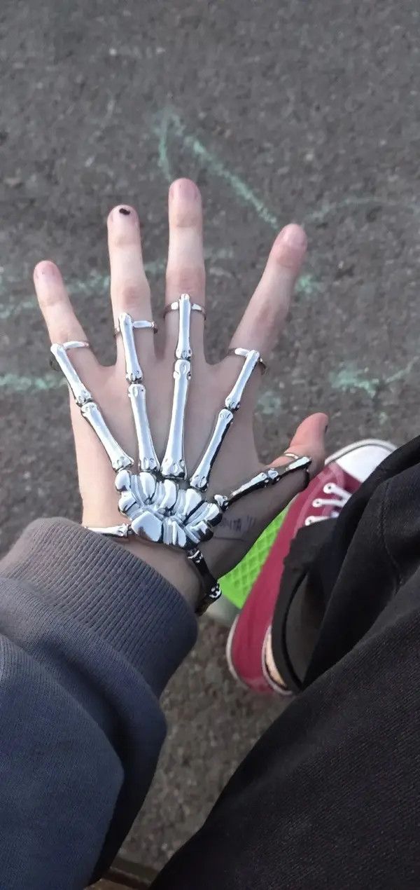 Japanese Brand Adjustable Skeleton Skull Hand Glove Size ONE SIZE - 2 Thumbnail