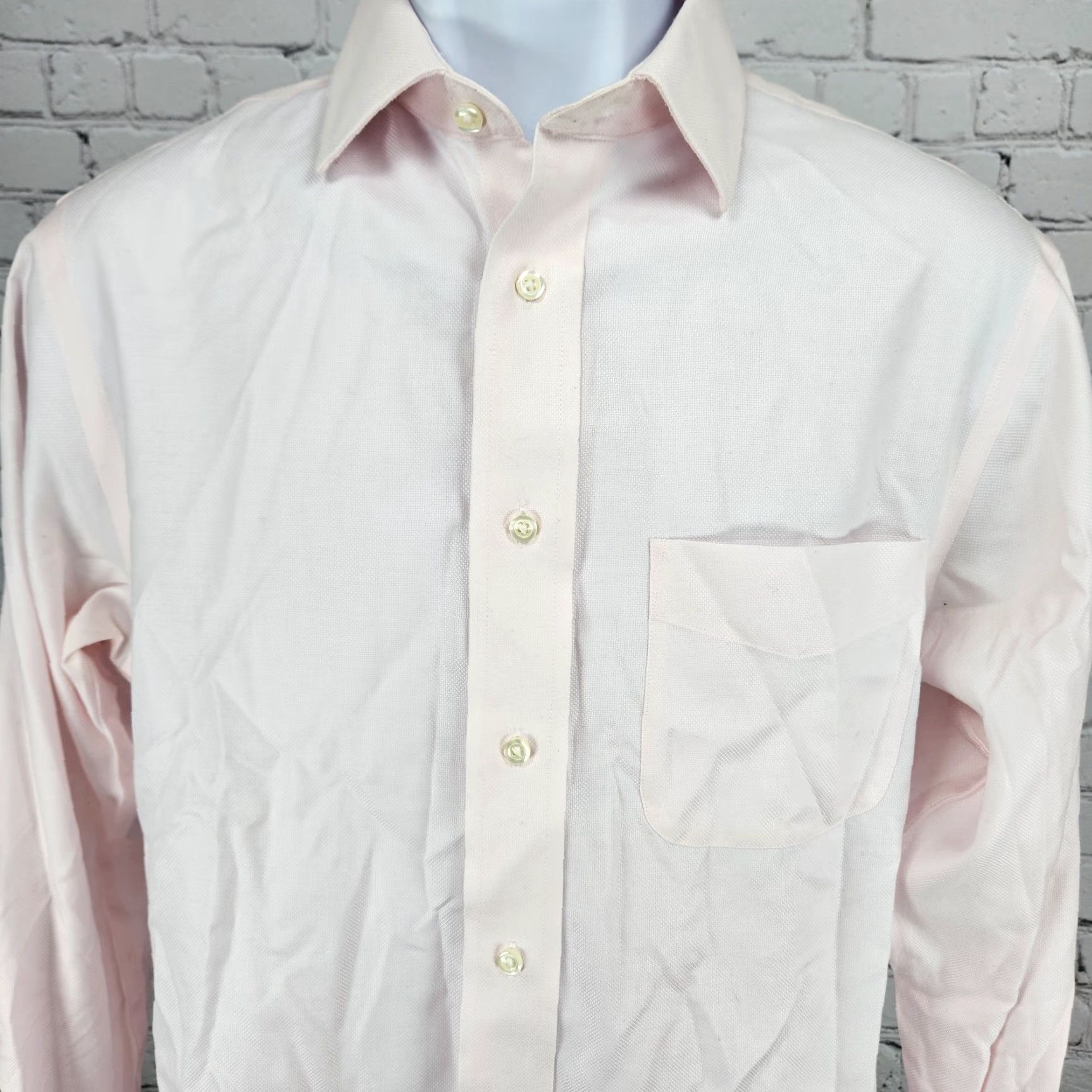 Jos. A. Bank Jos A Bank Pink Egyptian Cotton Slim Signature Dress Shirt 15-34 Long Sleeve Size 40R - 7 Thumbnail