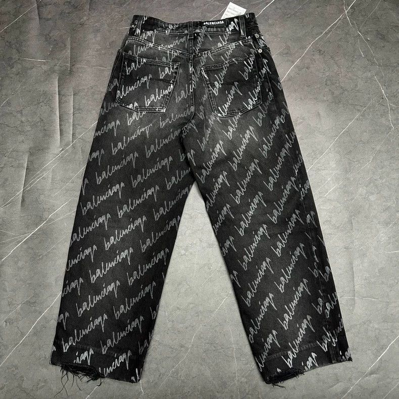 Balenciaga Balenciaga Logo Printed Denim Jeans Size US 26 / EU 42 - 2 Thumbnail