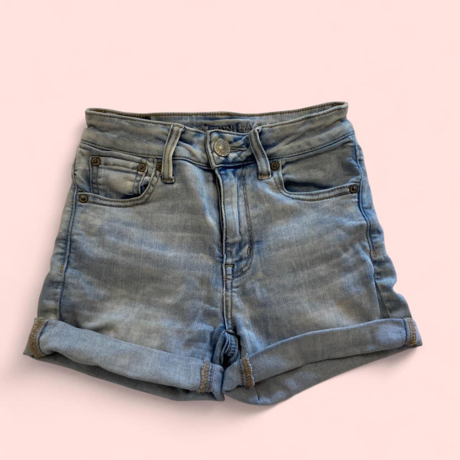 American Eagle Outfitters American Eagle mid-waisted blue denim shorts Size 25" / US 0 / IT 36 - 2 Thumbnail