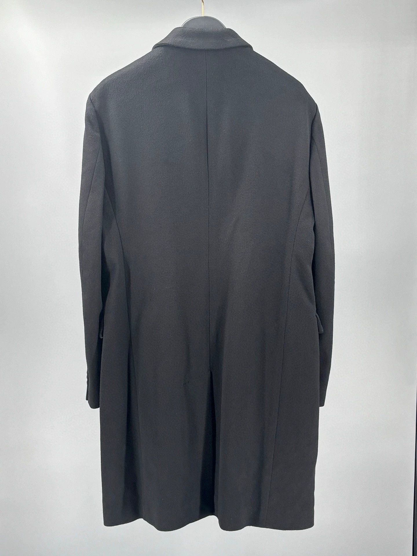 black wool and cashmere overcoat for men