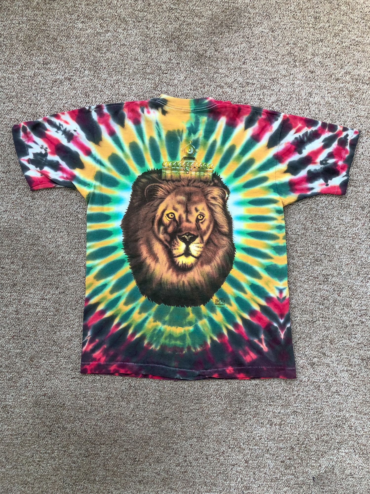 Bob Marley × Vintage 1993 Single Stitch Tye Dye 'Bob Marley' T-Shirt Size US L / EU 52-54 / 3 - 4 Thumbnail