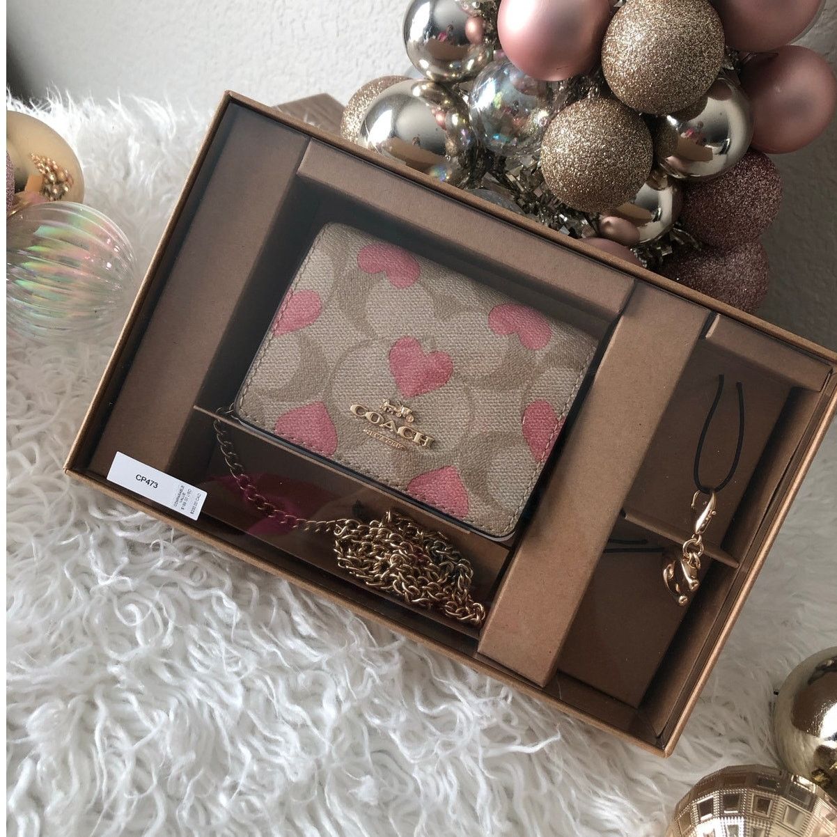 Coach Coach Mini Wallet On A Chain In Signature Canvas Heart Print Size ONE SIZE - 7 Thumbnail