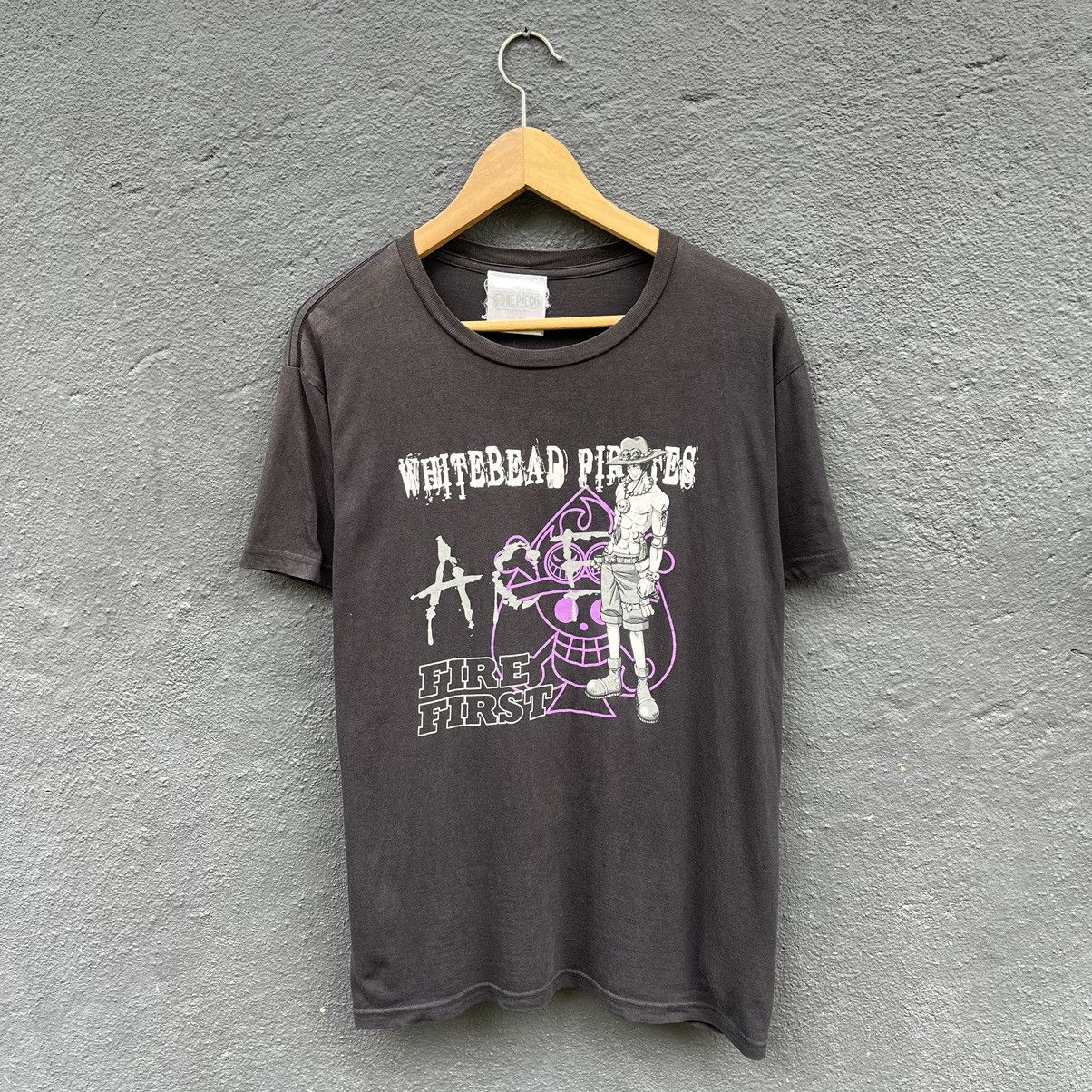 Thrashed Faded Ace Character Hero One Piece Japan Anime Tee