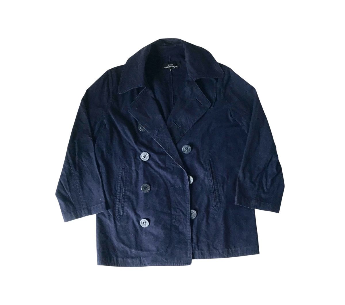 Comme des Garcons Tricot cdg AD2004 double breasted dark navy trench jacket Size US S / EU 44-46 / 1 - 2 Thumbnail