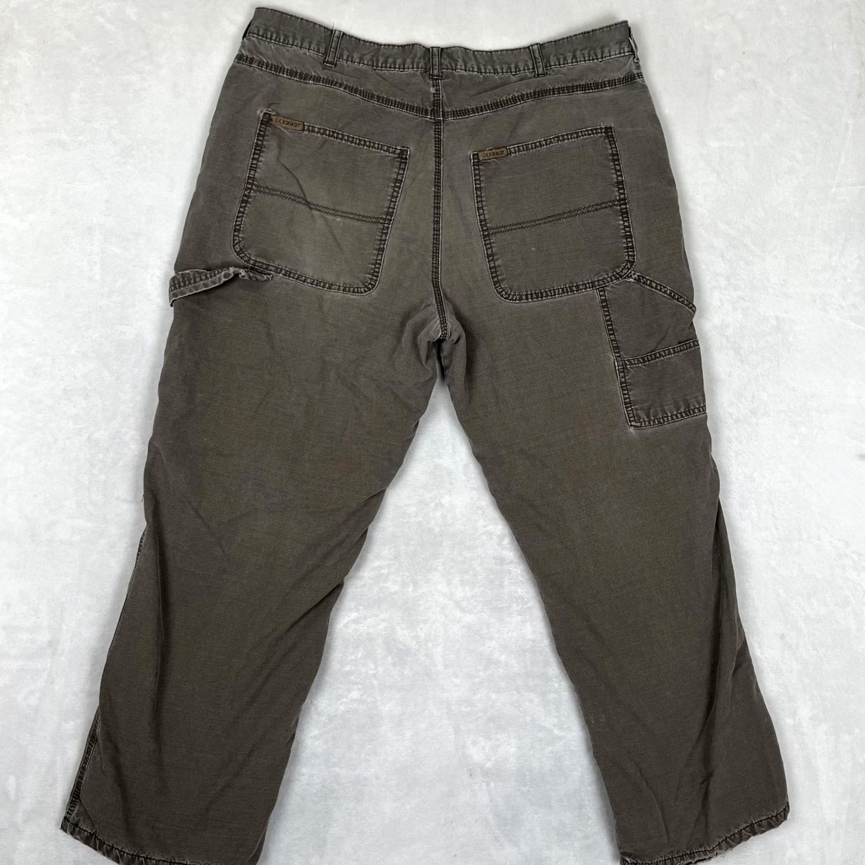 Vintage C.E. Schmidt Mens Carpenter Pants 38x30 Brown Fleece Lined Workwear Pants Size US 38 / EU 54 - 7 Thumbnail