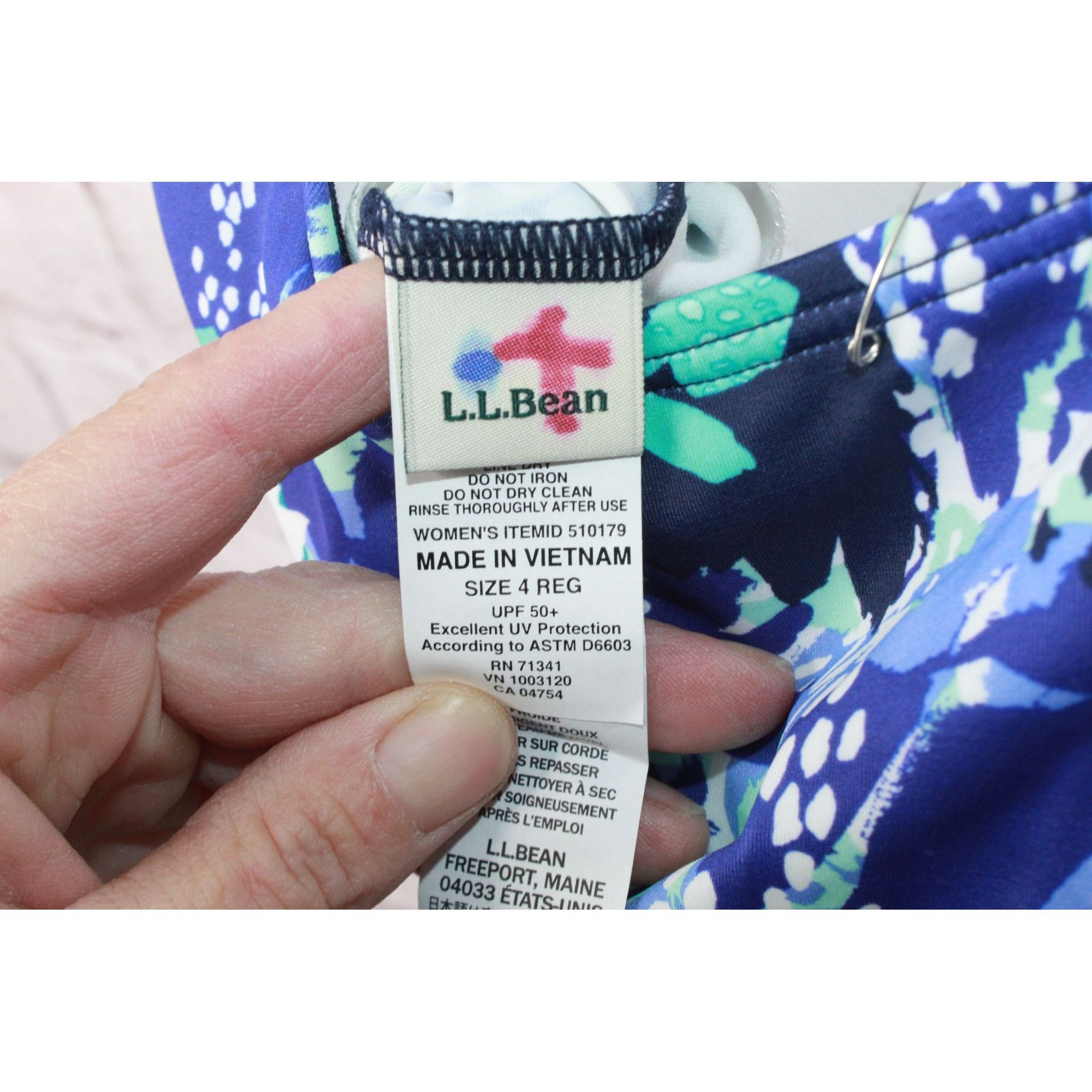 L.L. Bean × Swims LL Bean Women's Swimwear Scoopneck Tankini Top Blue Print Size S / US 4 / IT 40 - 7 Thumbnail