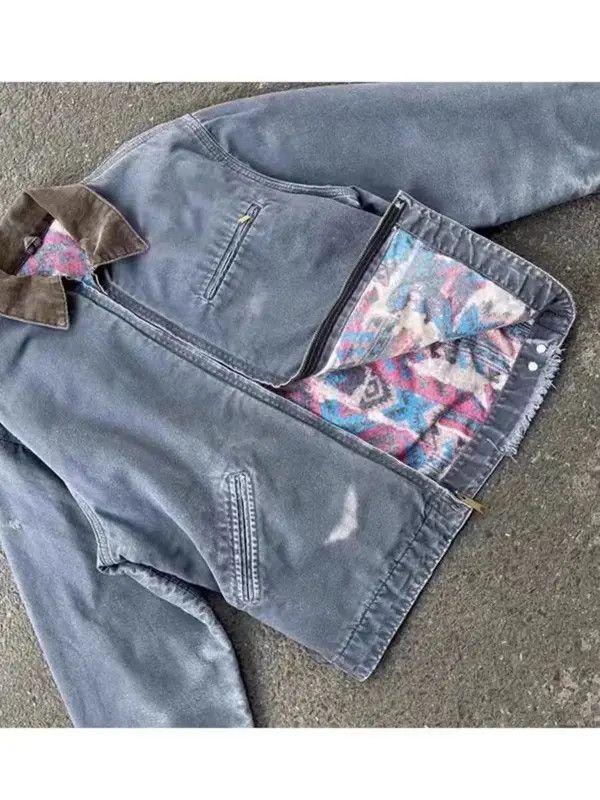 VIBE Vintage Street Zipper Coat Work Jacket Size US M / EU 48-50 / 2 - 3 Thumbnail