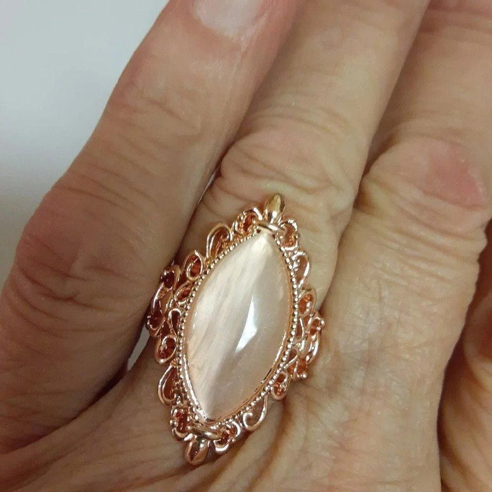 Designer 925 Silver Vintage Pink Opal Rose Gold Ring - Size 7 Size ONE SIZE - 9 Thumbnail