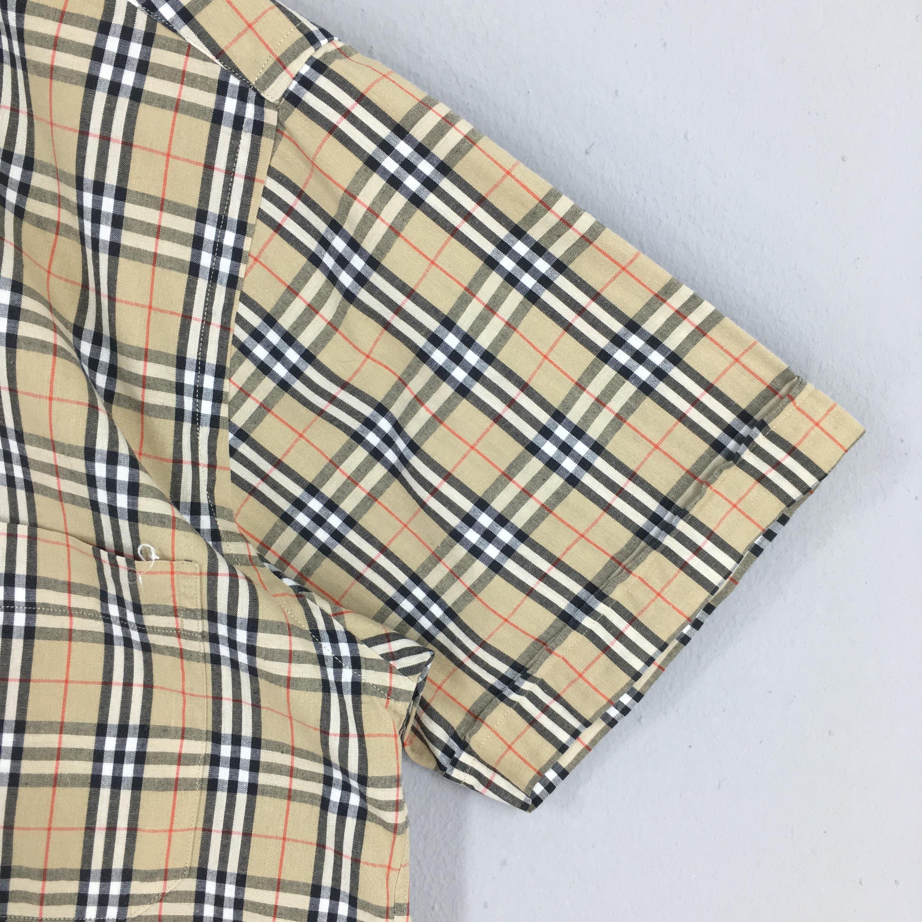 Burberry × Burberry Prorsum Vintage Burberrys Nova Check Brown Oxfords Shirt Small Size US S / EU 44-46 / 1 - 4 Thumbnail