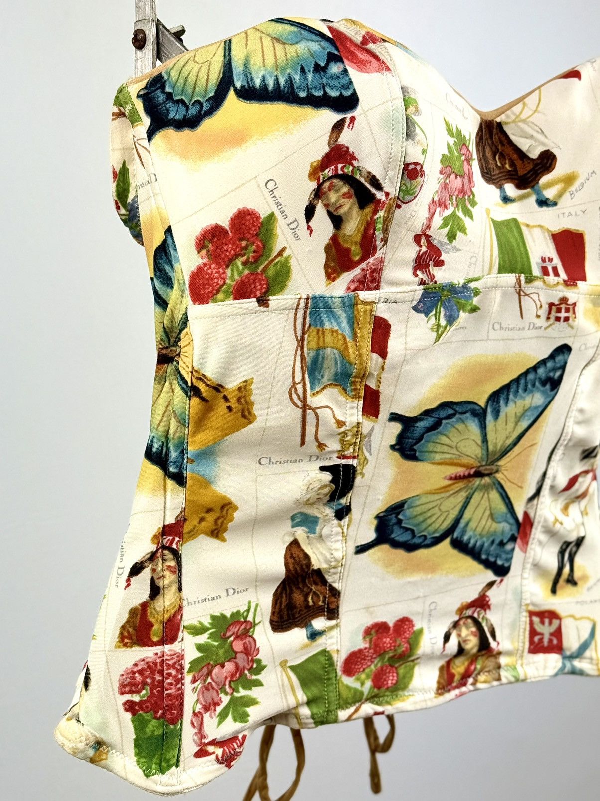 Dior Dior - John Galliano - SS/02 - Stamp Print - Bustier Corset Size XS / US 0-2 / IT 36-38 - 9 Thumbnail