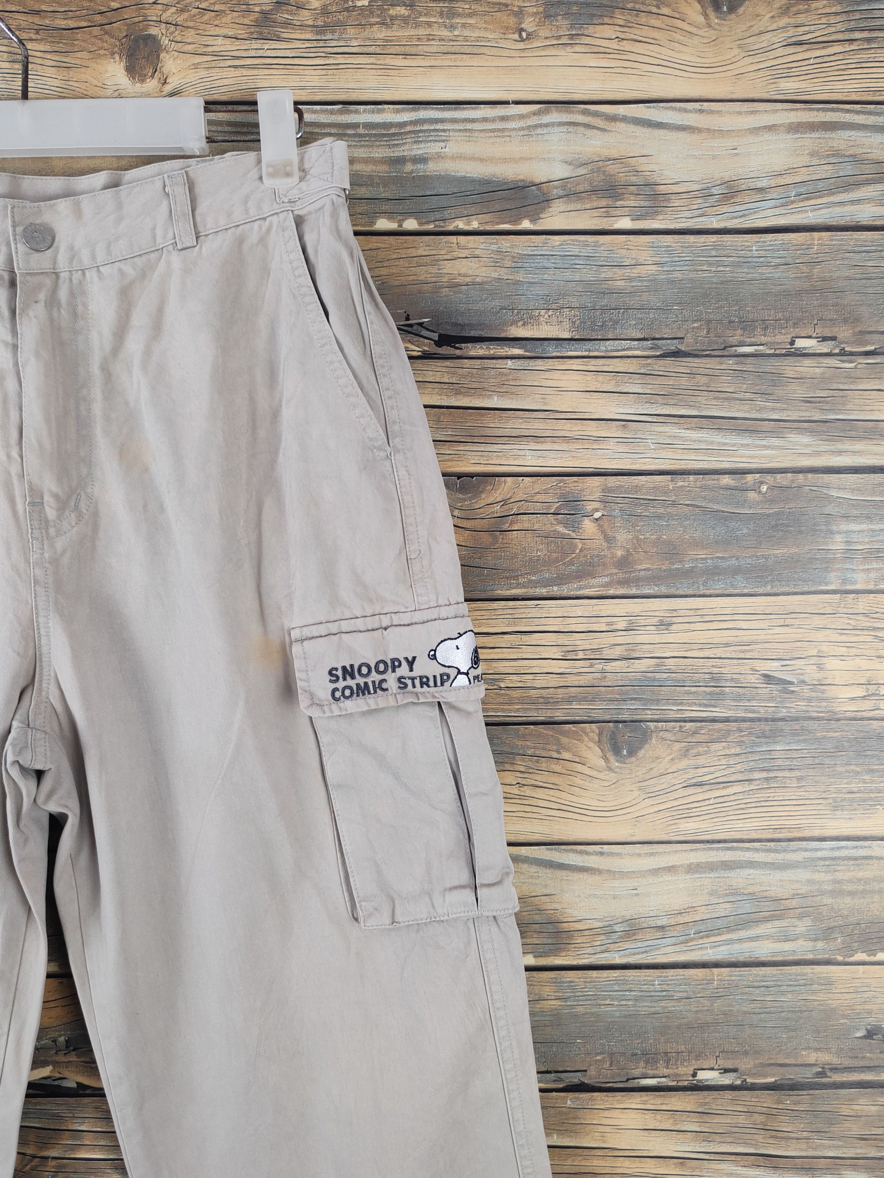 Peanuts DLL Snoopy Peanuts Beige Multipocket Cargo Pants #209 Size US 31 - 6 Thumbnail