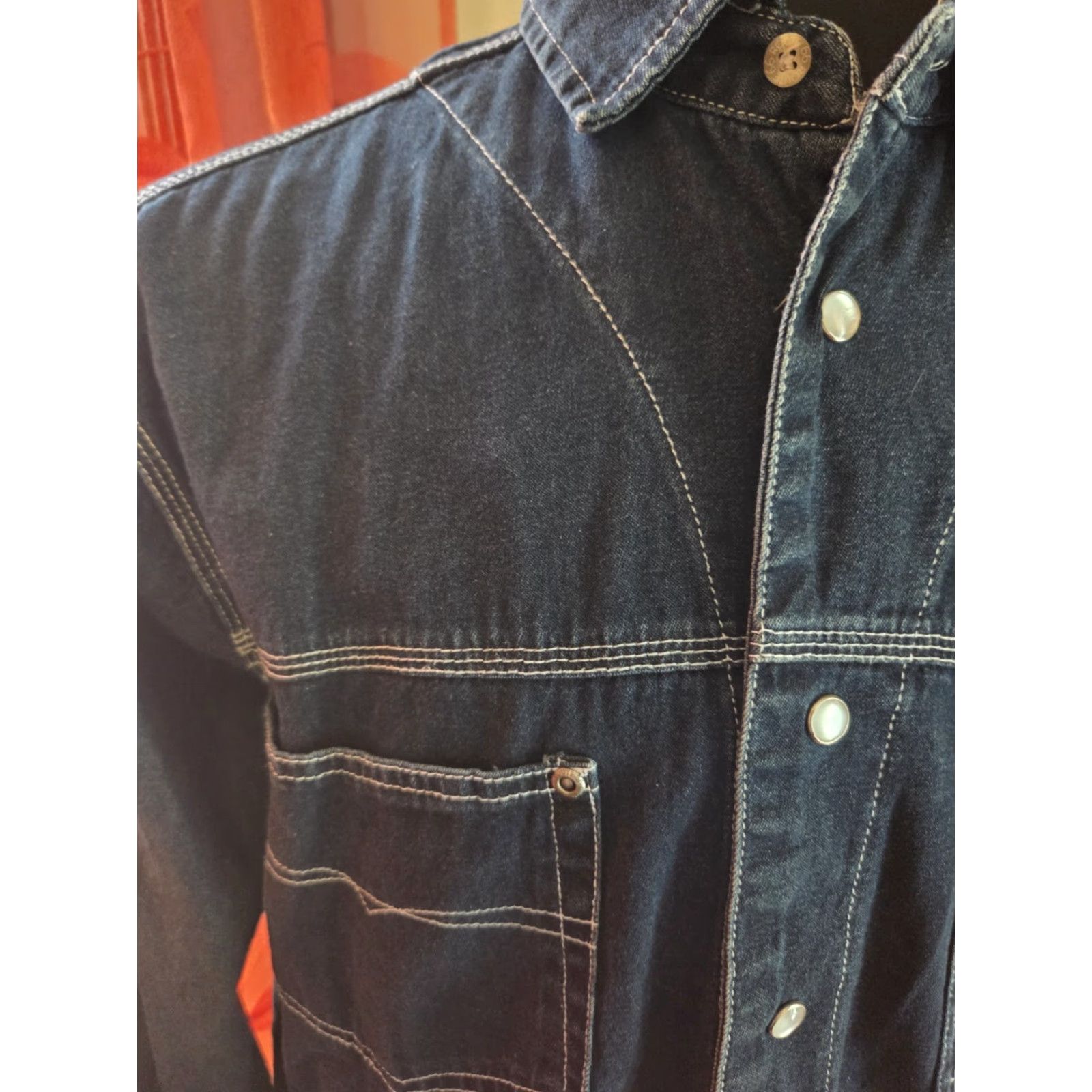 Route 66 VINTAGE Route 66 Mens Shirt Denim Size M Western Workwear Pearl Snap Pockets Size US M / EU 48-50 / 2 - 2 Thumbnail