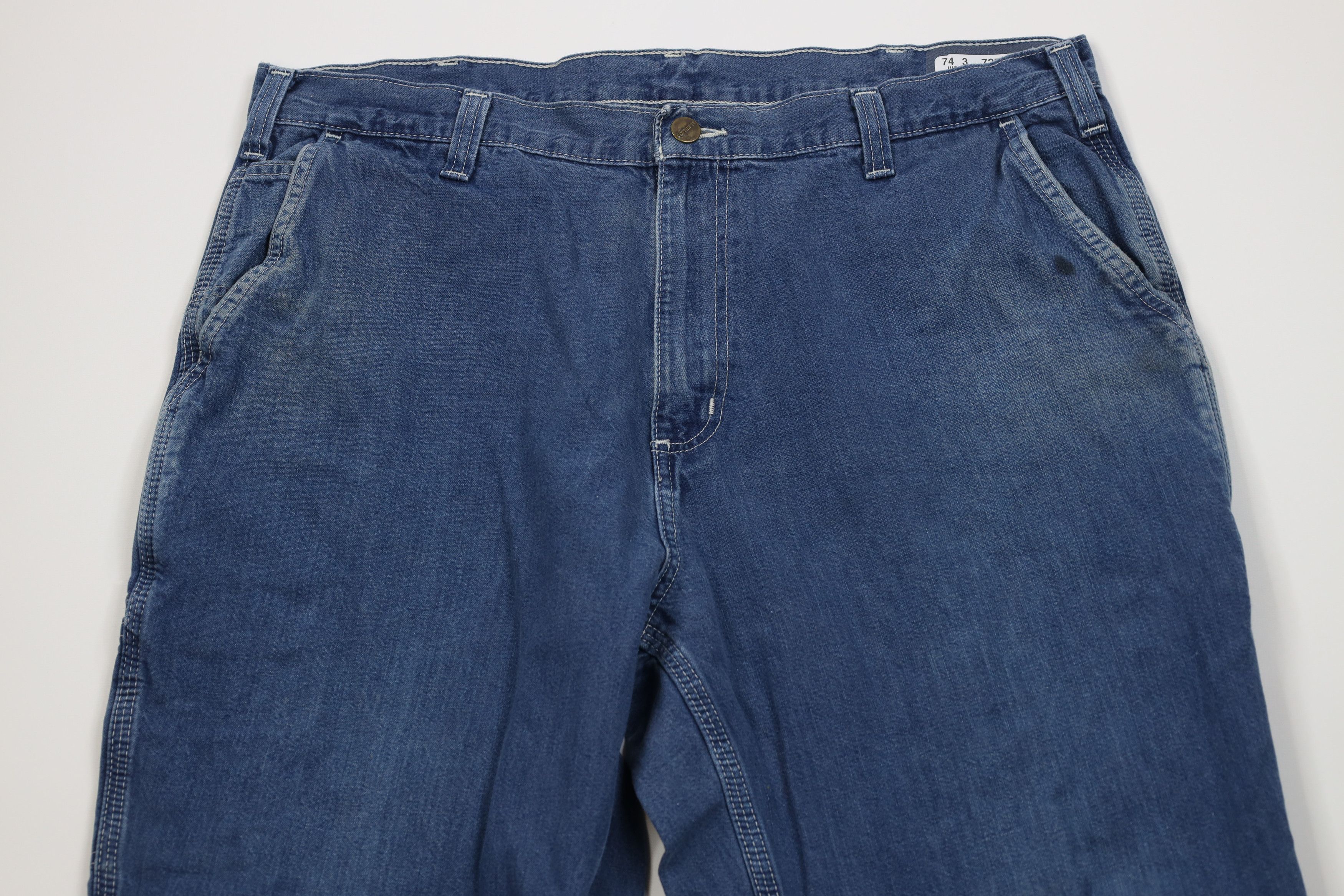 Carhartt Vintage Y2K Carhartt Wide Leg Dungaree Denim Jeans Blue Size US 38 / EU 54 - 2 Thumbnail