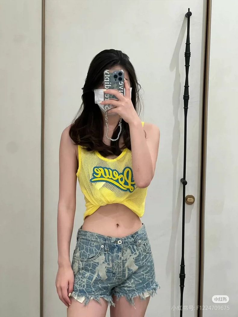 Loewe LOEWE Yellow lettering mesh vest Size S / US 4 / IT 40 - 2 Thumbnail