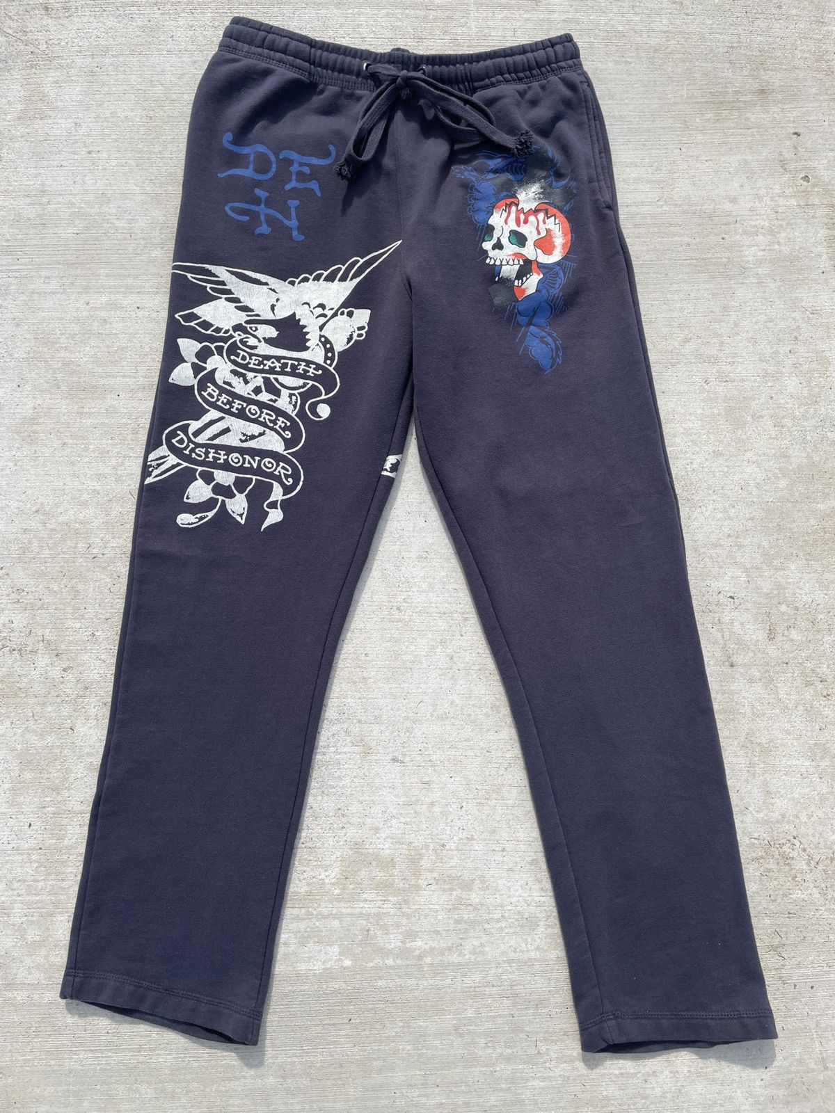 image of Christian Audigier x Ed Hardy Sweatpants in Black, Men's (Size 30)