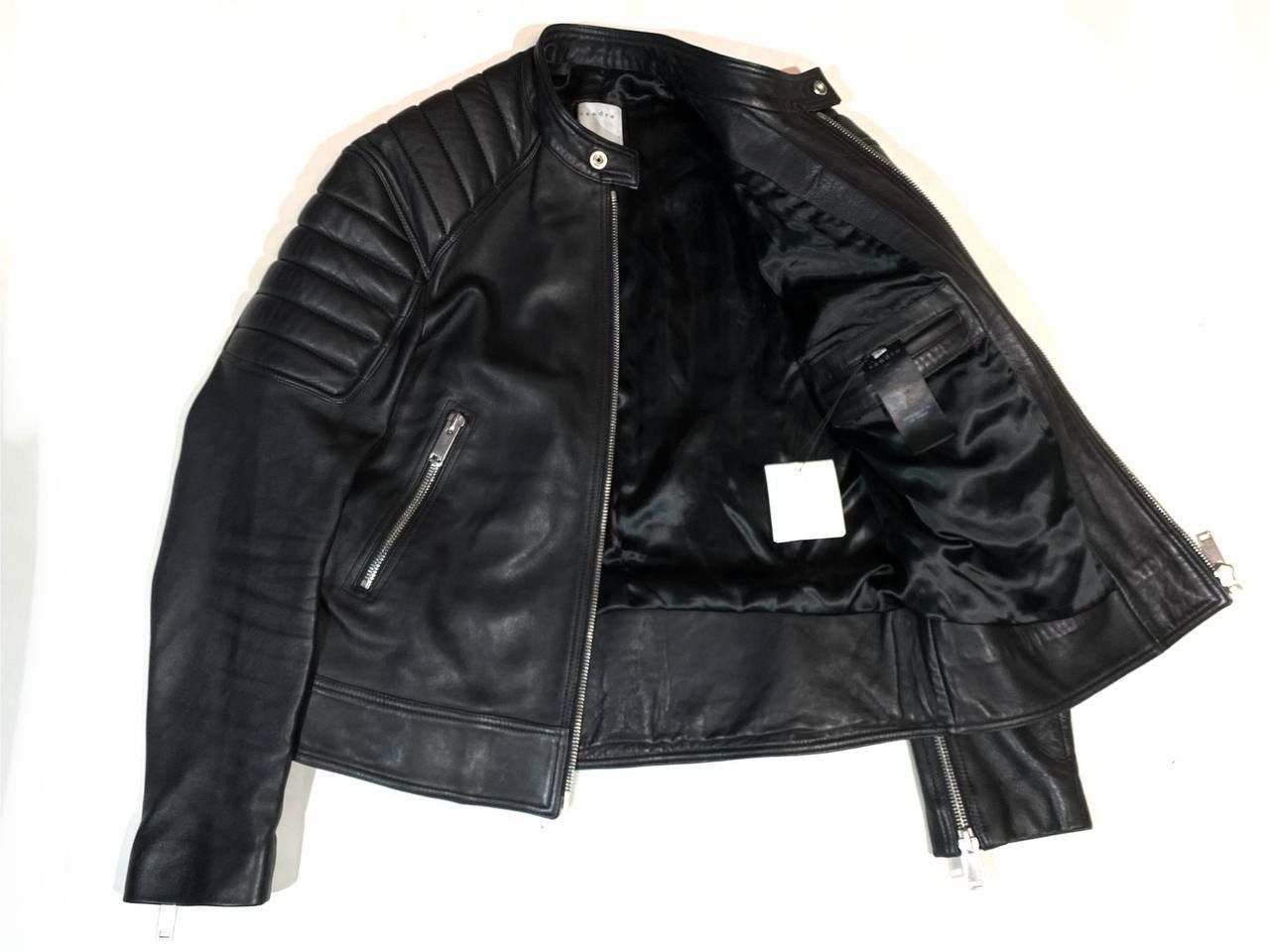 Sandro Sandro Paris Men Leather Jacket Black Biker Motorcycle Size US M / EU 48-50 / 2 - 16 Thumbnail