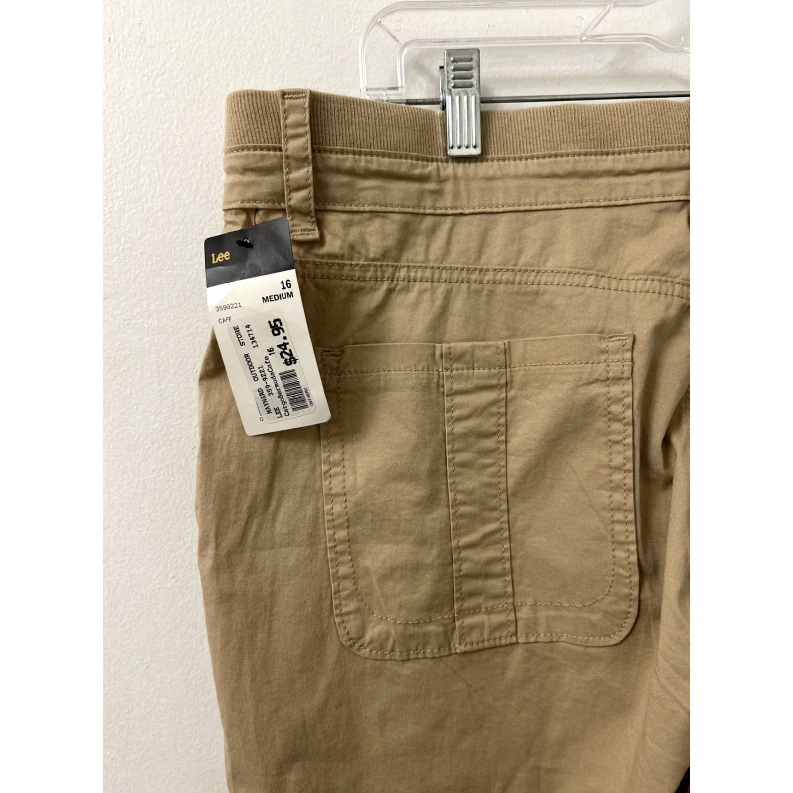 Lee Lee Cargo Shorts Mens M Brown 10” Inseam Zip Button Pockets Relaxed Fit Mid Rise Cotton Elastane Knit Cargo Size US 31 - 7 Thumbnail