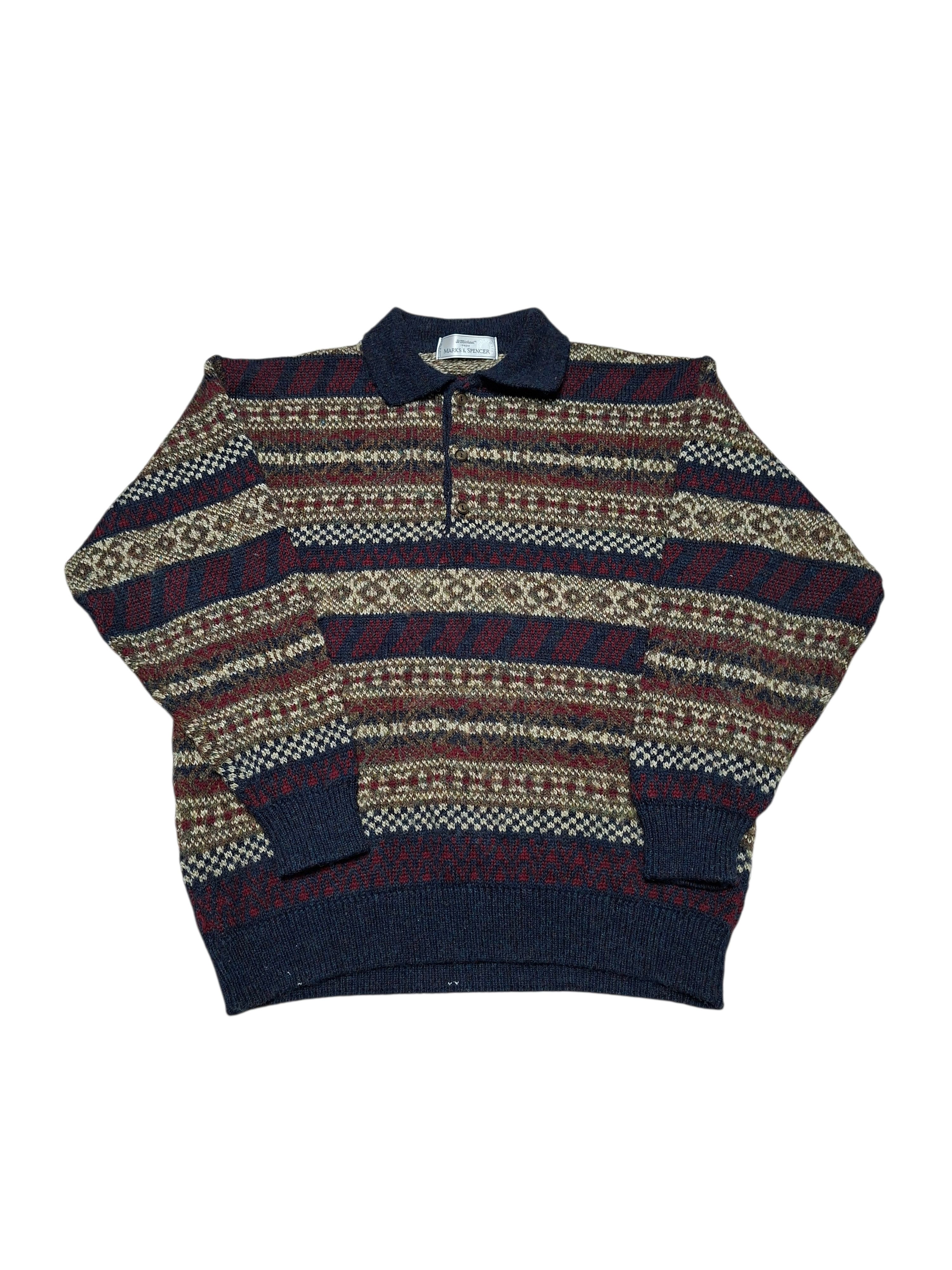 Marks & Spencer VINTAGE 1990 COOGI STYLE WOOL 1/3 SWEATER Size US L / EU 52-54 / 3 - 1 Thumbnail