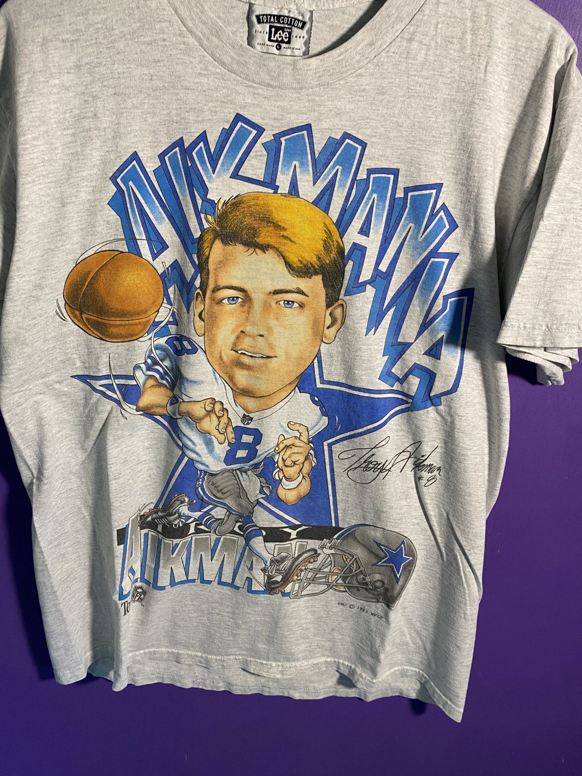 NFL Vintage 1993 Cowboys Troy Aikman player tee Size US L / EU 52-54 / 3 - 3 Thumbnail