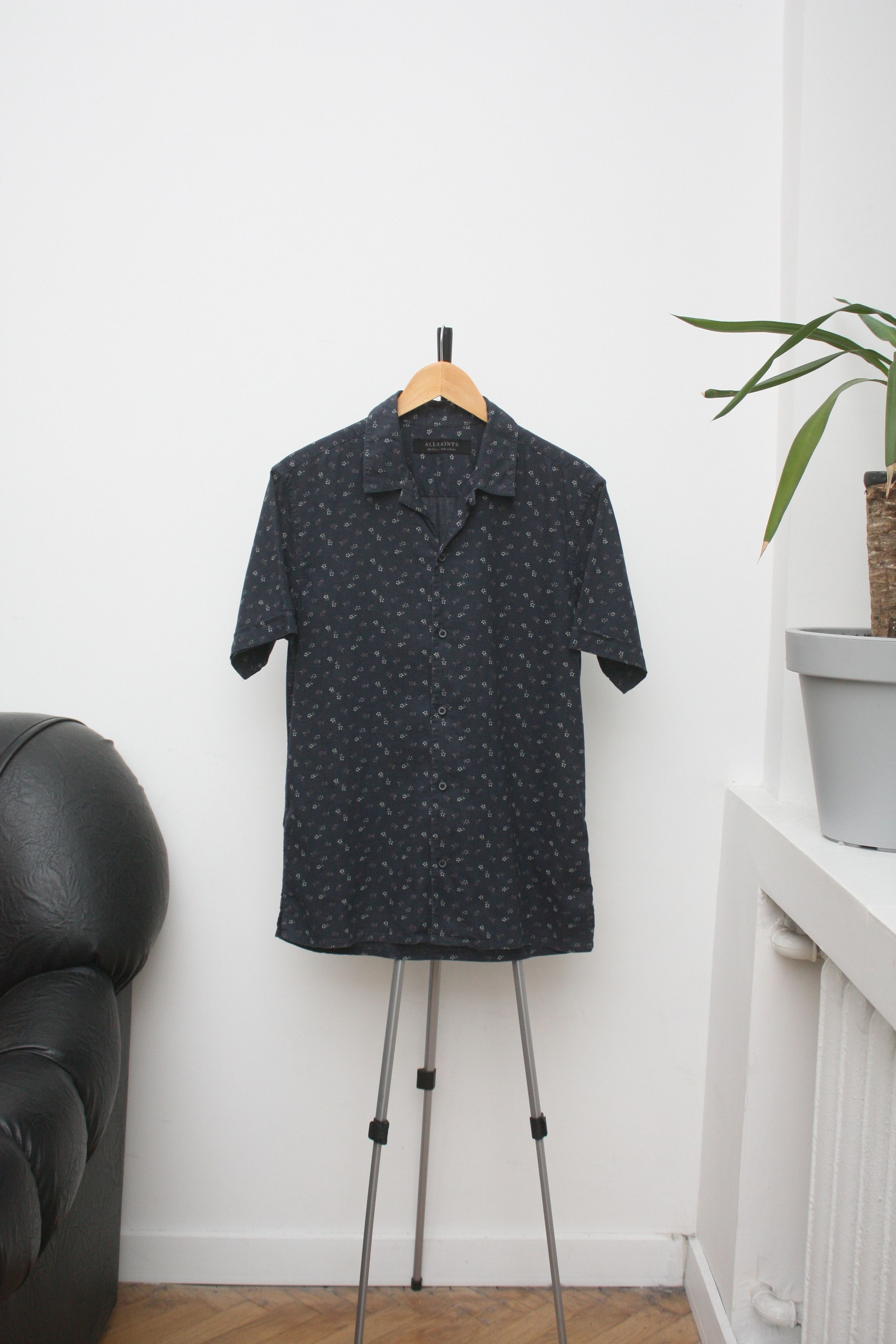 Allsaints All Saints Rosid SS Shirt Navy Linen Short Sleeve Small Size US S / EU 44-46 / 1 - 2 Thumbnail