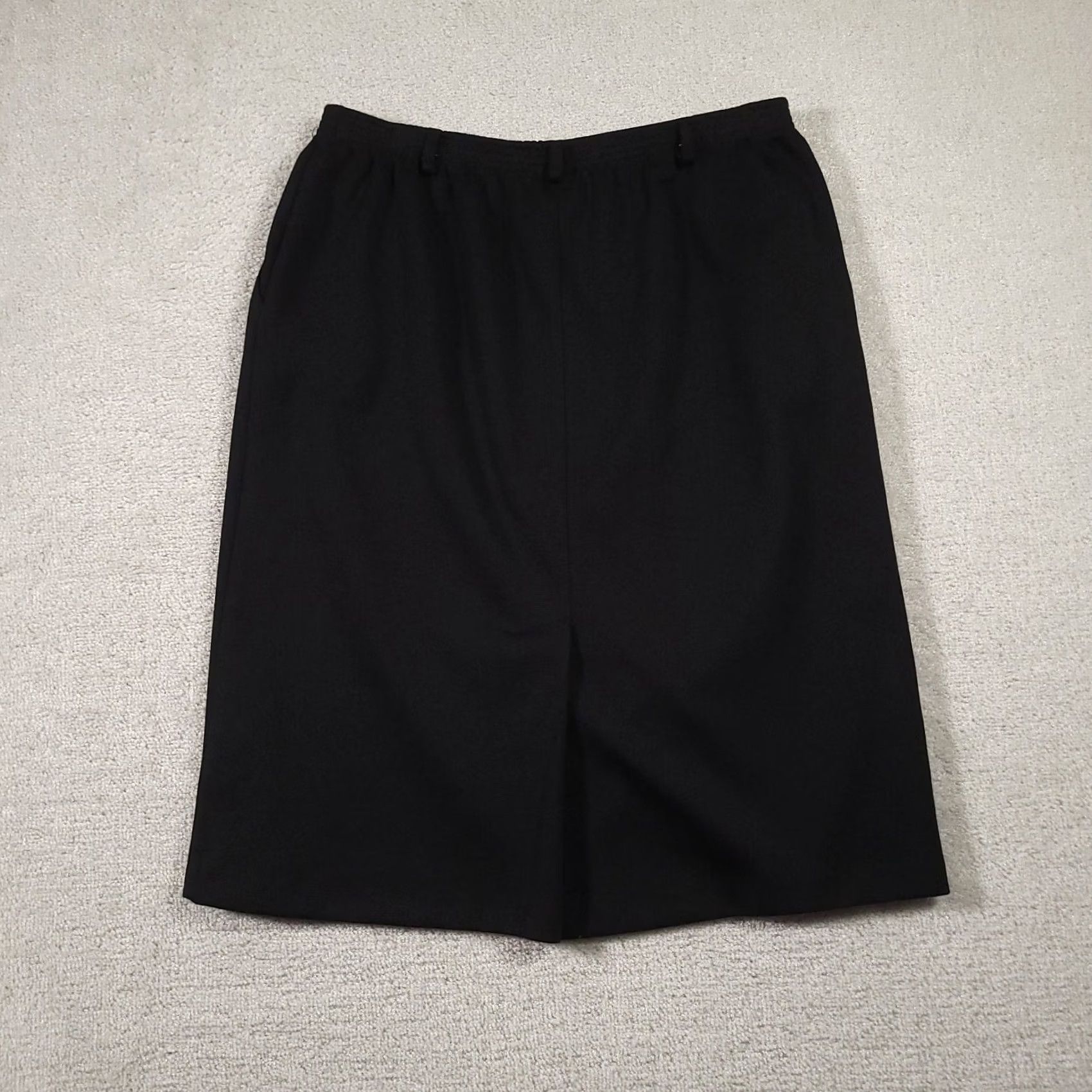 Vintage VINTAGE Alfred Dunner Skirt Women's 34 Black Pull On Midi Elastic Waist Pleat 90s A-Line Mens? Size 24" / US 00 / IT 34 - 7 Thumbnail