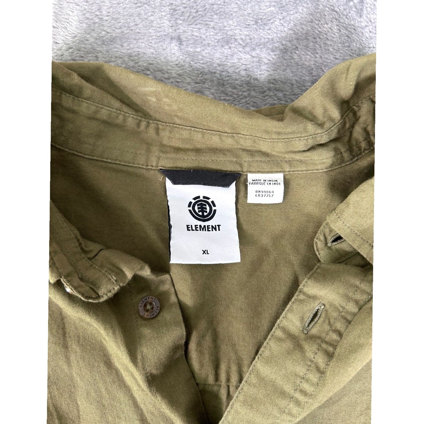 Element Element Shirt XL Mens Olive Green Short Sleeve Button-Up Collared Pocket Breathable Lightweight Vintage No Size US XL / EU 56 / 4 - 3 Thumbnail