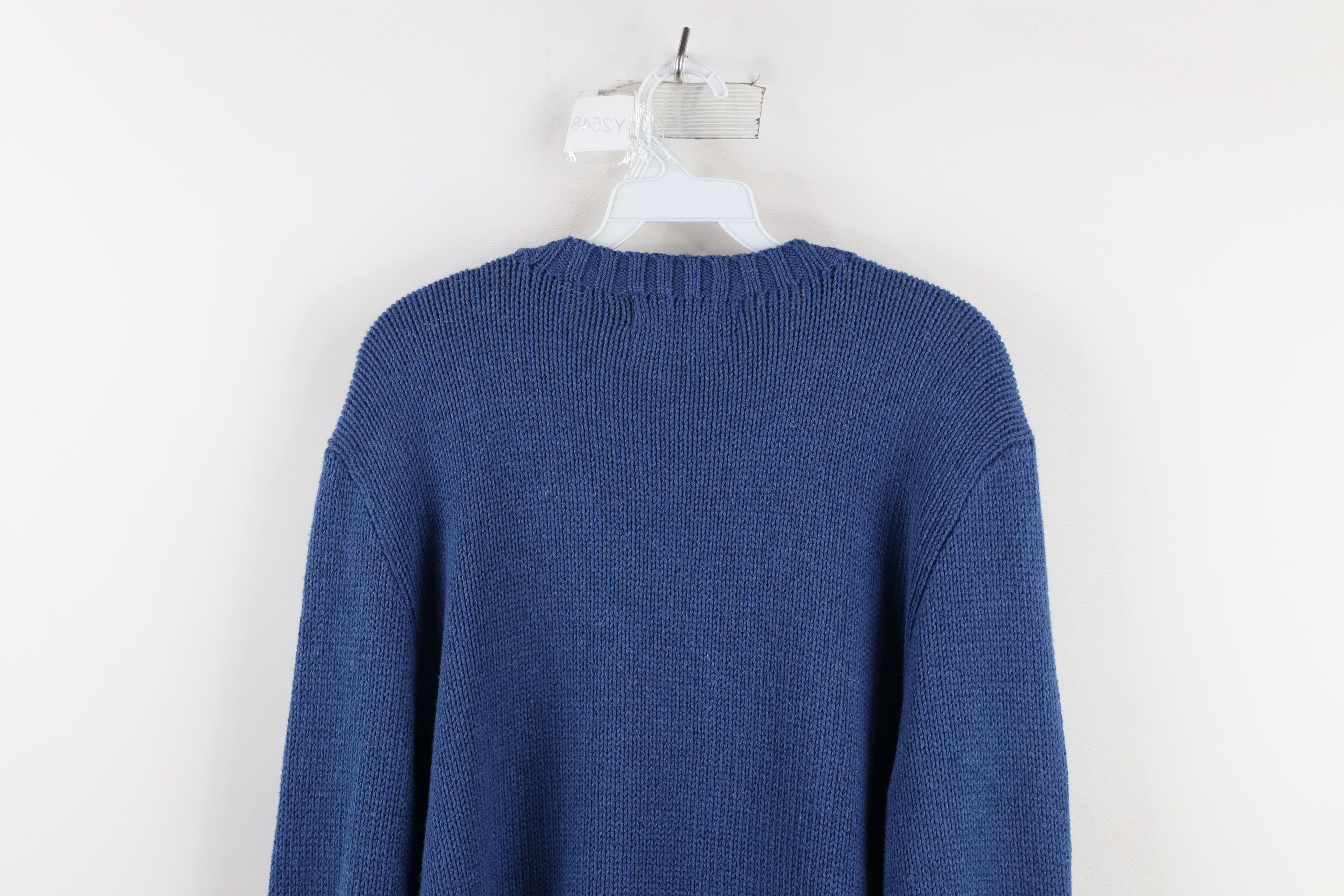 Ralph Lauren × Vintage Vintage 90s Ralph Lauren Knit Crewneck Sweater Blue Size US L / EU 52-54 / 3 - 9 Thumbnail