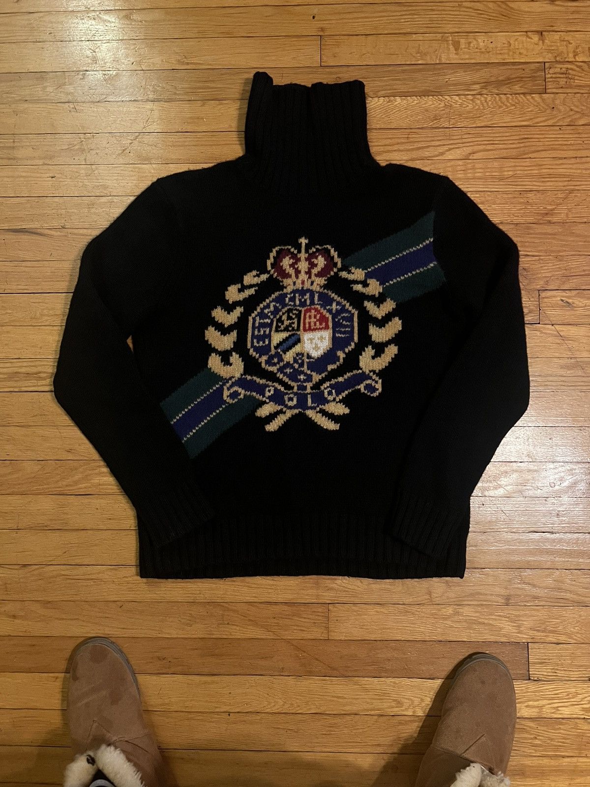 image of Polo Ralph Lauren Polo Crest Sweater in Black, Men's (Size Large)