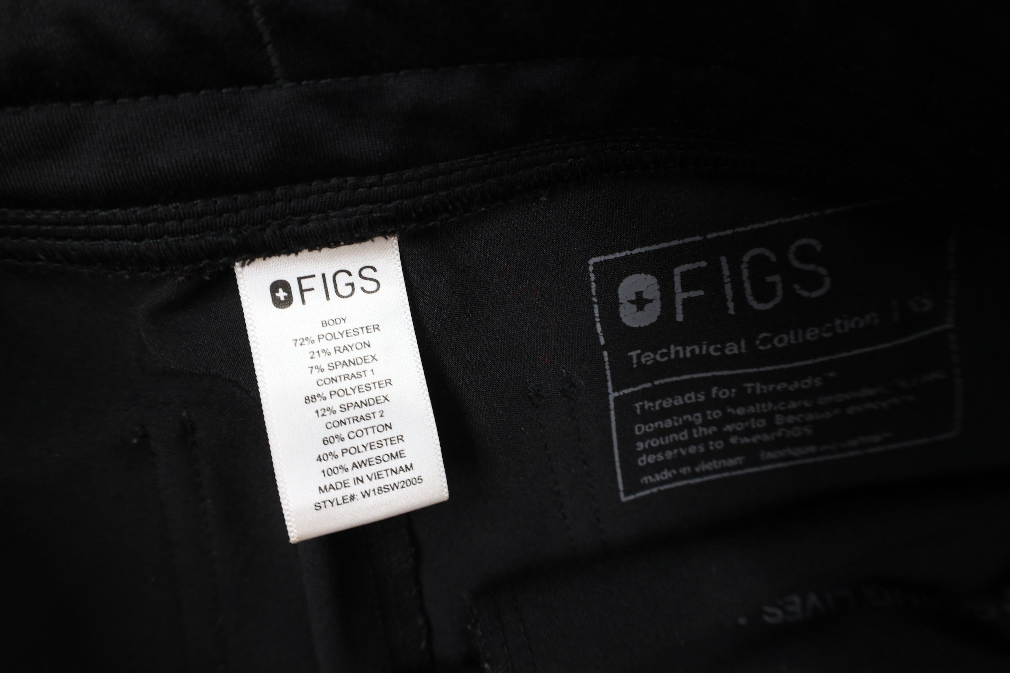 Vintage FIGS Collection Cuffed Nurse Scrubs Joggers Pants Black Size 26" / US 2 / IT 38 - 6 Thumbnail