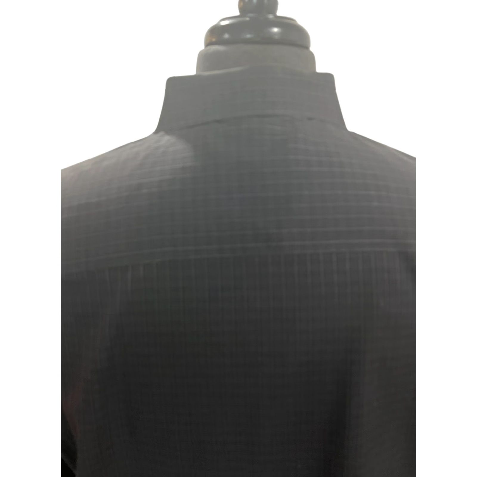Perry Ellis Perry Ellis Non-Iron Mens XL Spread Collar 100% Cotton Black Windowpane Dress Shirt Size 46R - 6 Thumbnail