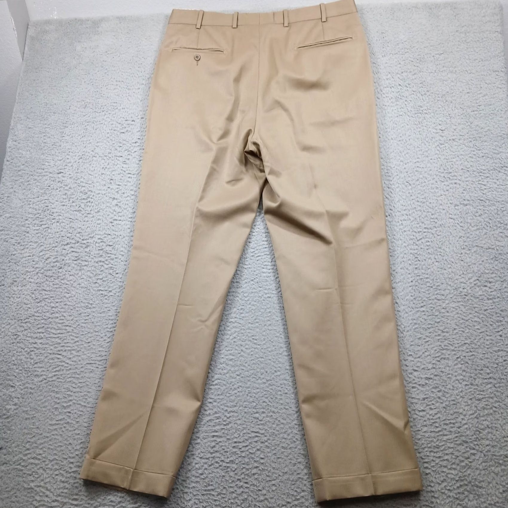 Nordstrom Britches Mens Dress Pants Khaki Wool 36R Pleated Tailored Nordstrom Size US 36 / EU 52 - 3 Thumbnail