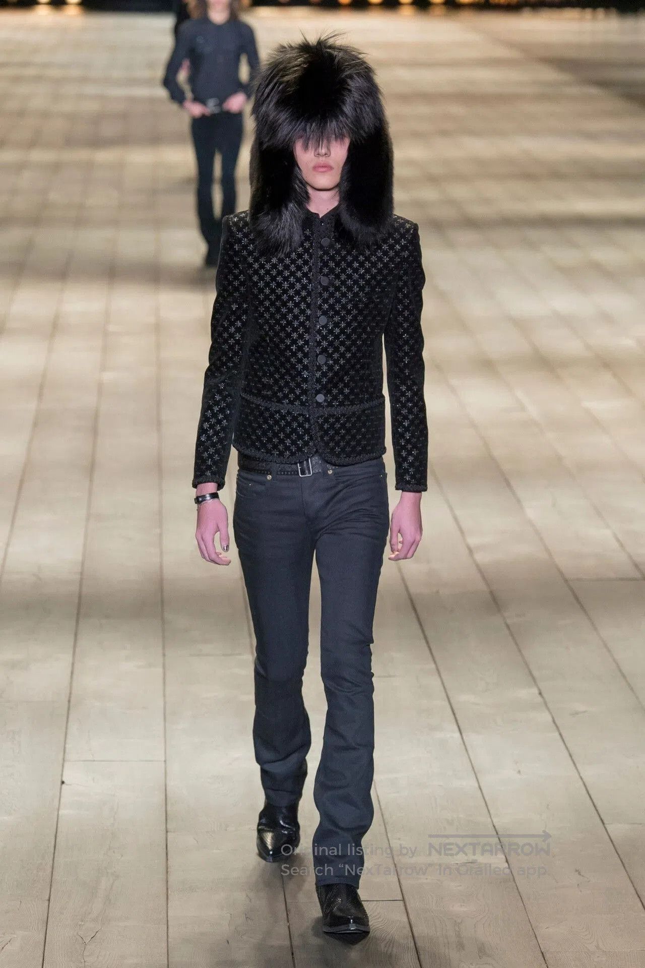 Saint Laurent Paris Saint Laurent Paisley Pattern Leather Belt. Size ONE SIZE - 8 Thumbnail